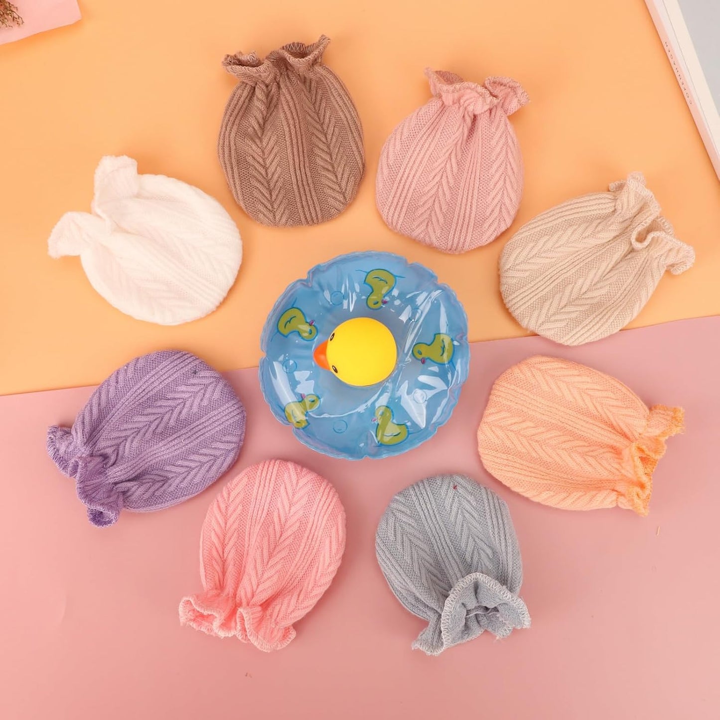 BQUBO Newborn Infant Toddler Mittens No Scratch Cotton Elastic Wrist Gloves Hypoallergenic for 0-6 Months Baby Boys Girls