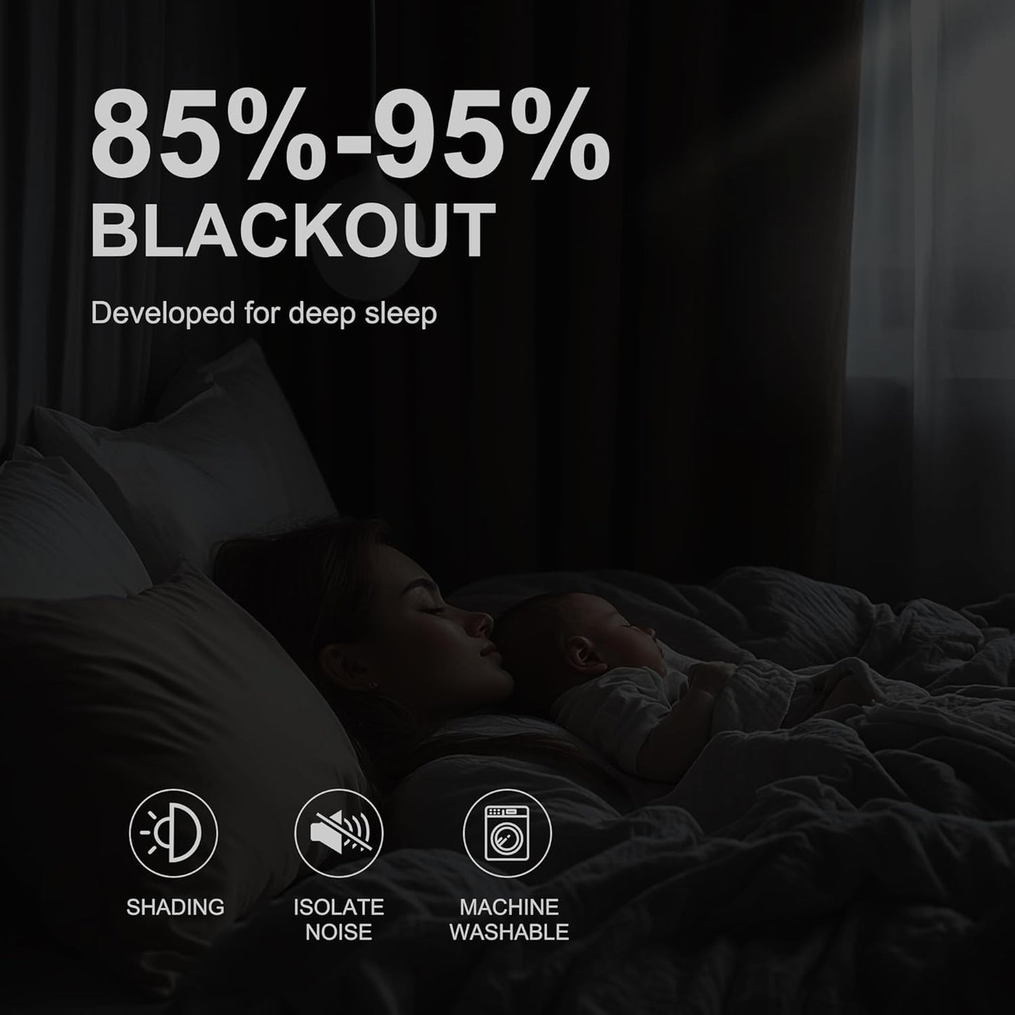 NICETOWN Grommet Plylux Blackout Curtains 95 Inches Long 2 Panels, Light Blocking Window Drapes for Living Room, Thermal Insulated, Noise Reduction, Cappuccino, 52" Wide per Panel