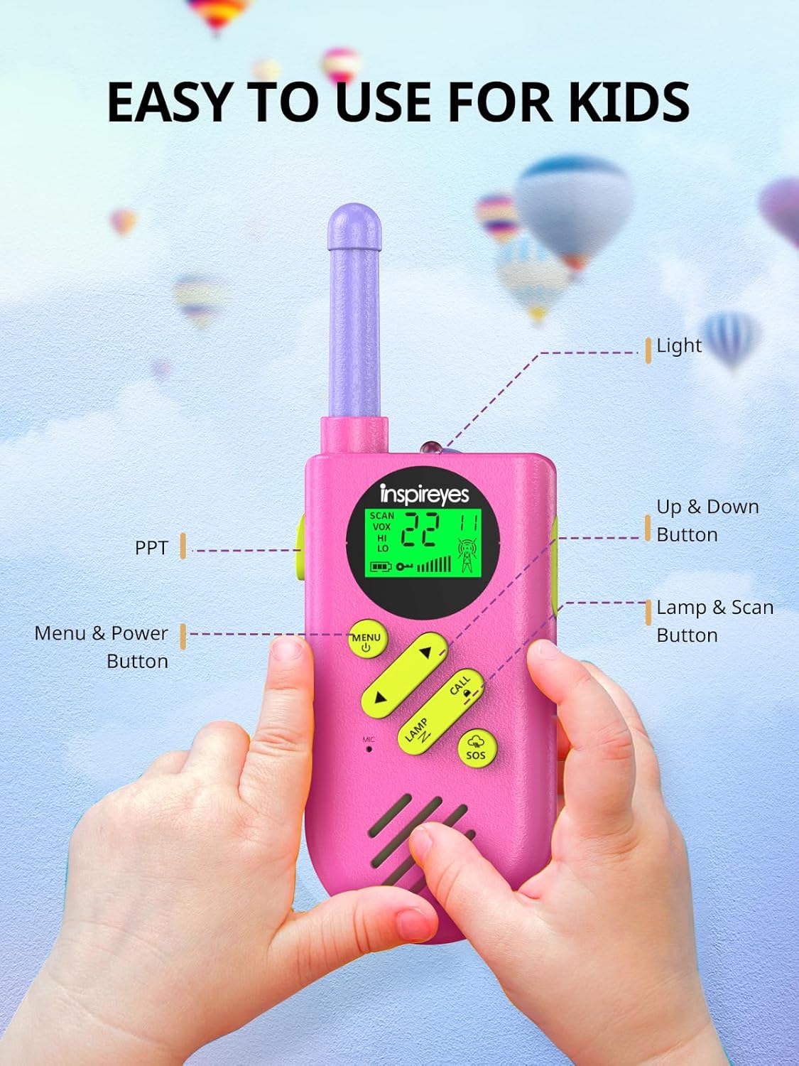 Walkie Talkies for Kids Rechargeable,Toys for Boys and Girls Ages 3-12, 3 Pack Long Range 2-Way Radios, Birthday Gifts,Christmas Stockings, Outdoor Play, Family Games, Hiking Camping Gear