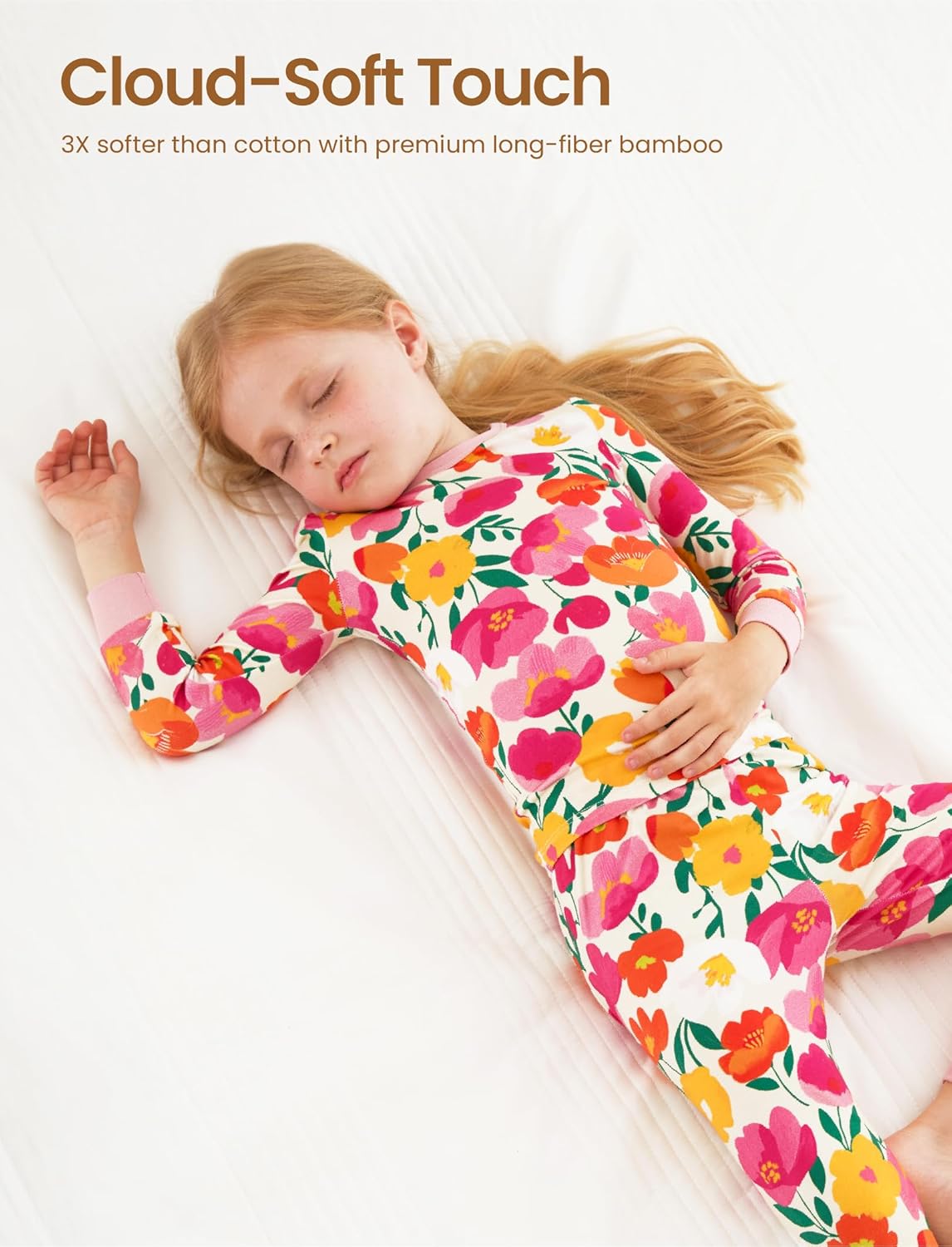 PATPAT Bamboo Viscose Pajama Set for Toddlers with Improved Tensile Strength, Snug Fit Pjs Sleeper for Baby Boys Girls Kids