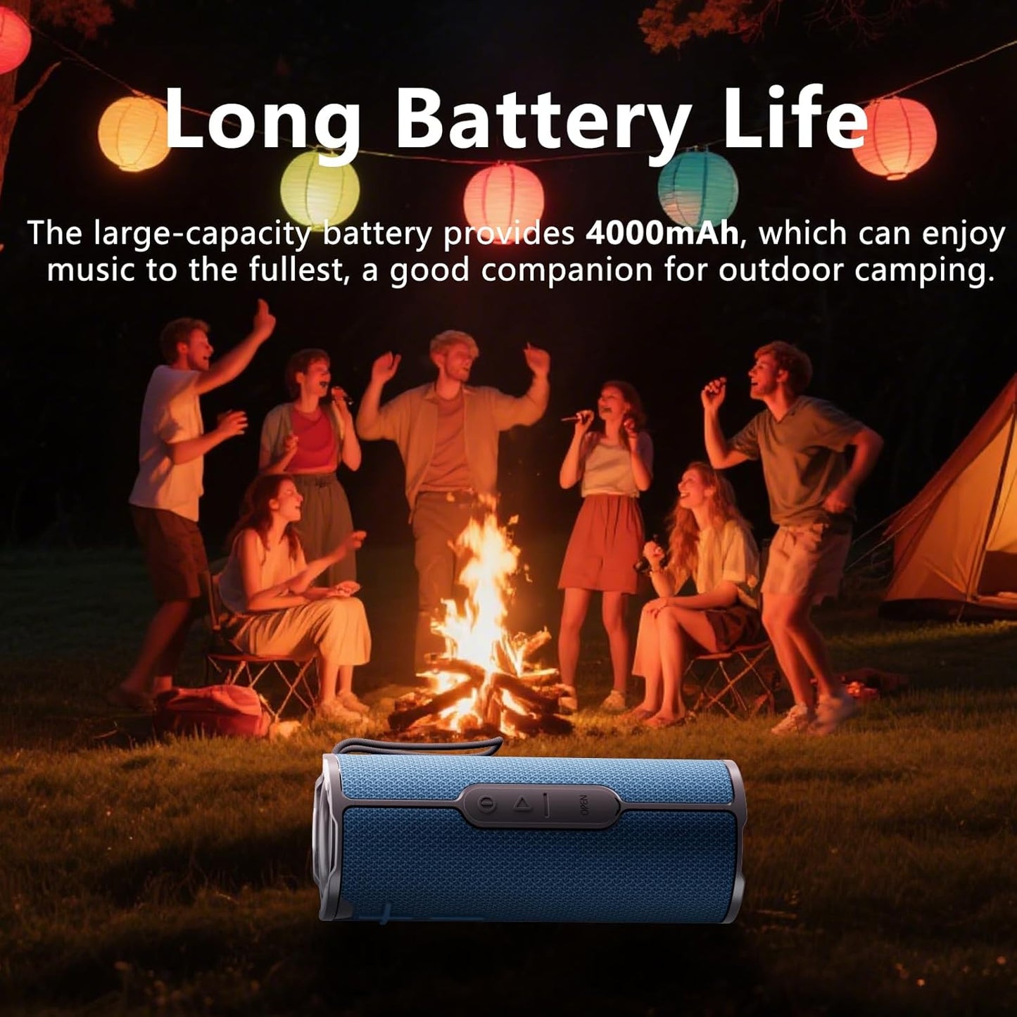 COOPERS Portable Bluetooth Speaker, Wireless Bluetooth Speaker, IPX5 Waterproof Speakers with RGB Lights, Loud Stereo Sound Deep Bass, Long Playtime TWS Pairing for Home/Party/Outdoor Beach