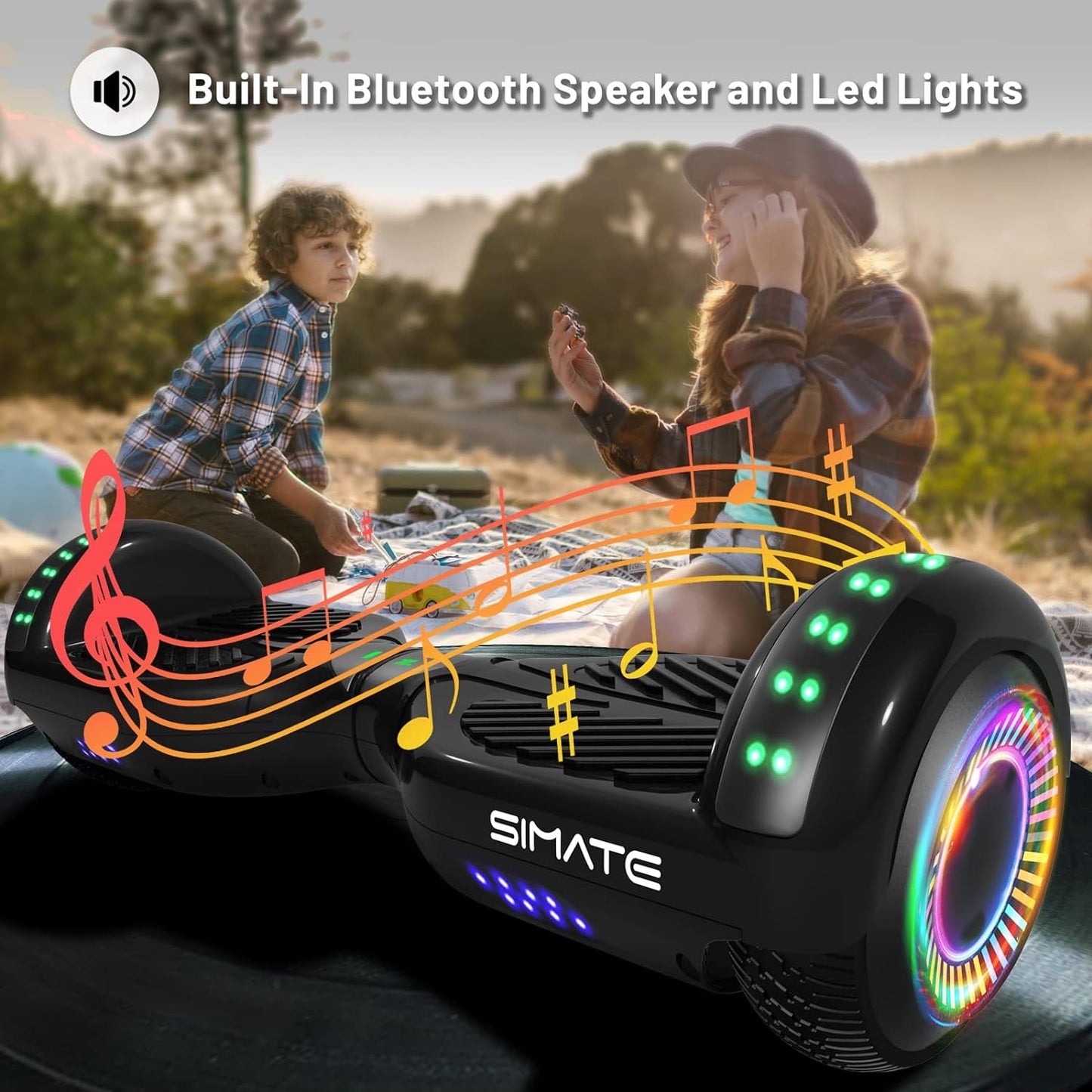 Scooter, Bluetooth & Corlorful LED Lights, Gifts for Kids & Adults & Girls & Boys, for All Ages