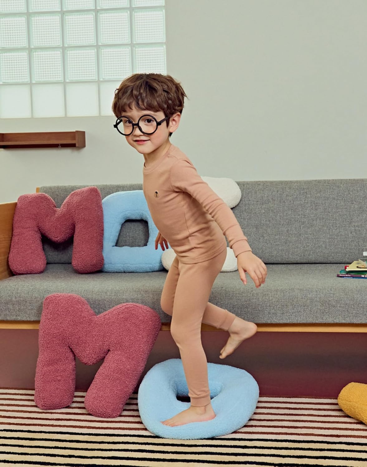 moimoln 6M-8Y Modal Cotton Solid Soft Breathable Baby Toddler Boys Girls Snug fit Pjs Long Sleeve Pajamas Set Sleepwear Daily