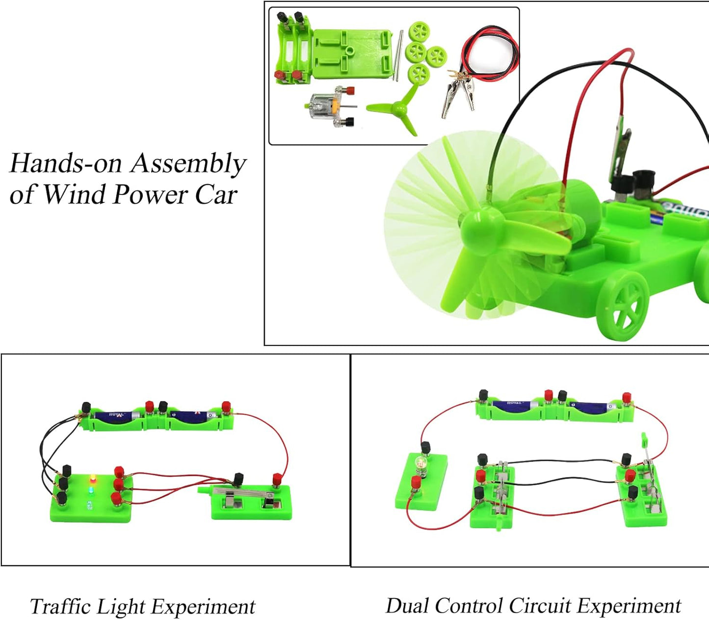 Physics Science Lab Electricity and Magnetism Experiment Kit,Electromagnetism Experiment Basic Electricity Discovery Circuit Kit for Kids Junior Senior High School Students