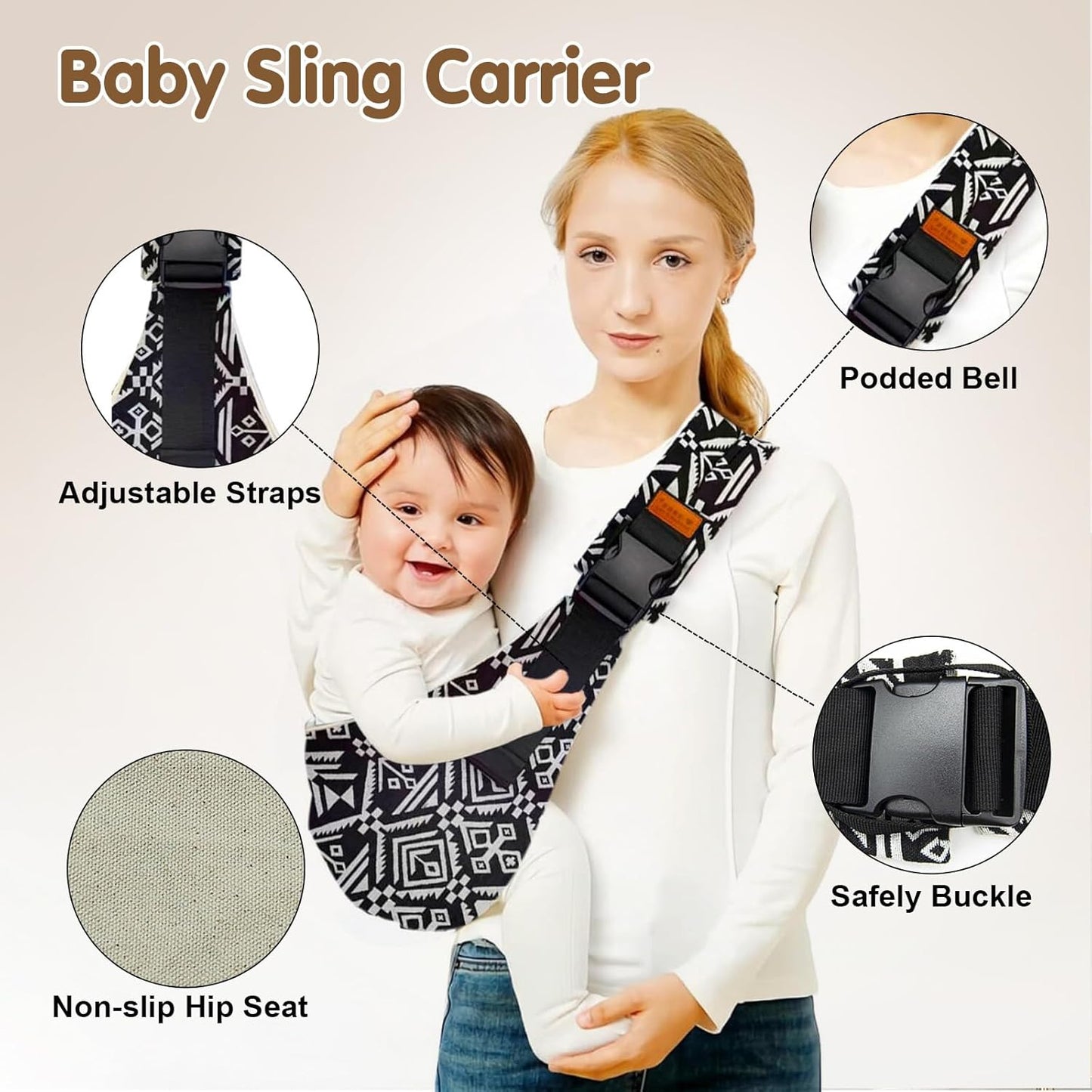 Baby Sling Carrier,Toddler Carrier, 2025 New Baby Sling,Portable and Lightweight Sling,Non-Slip Hip Seat Carrying 10-30lbs(Bluesail)