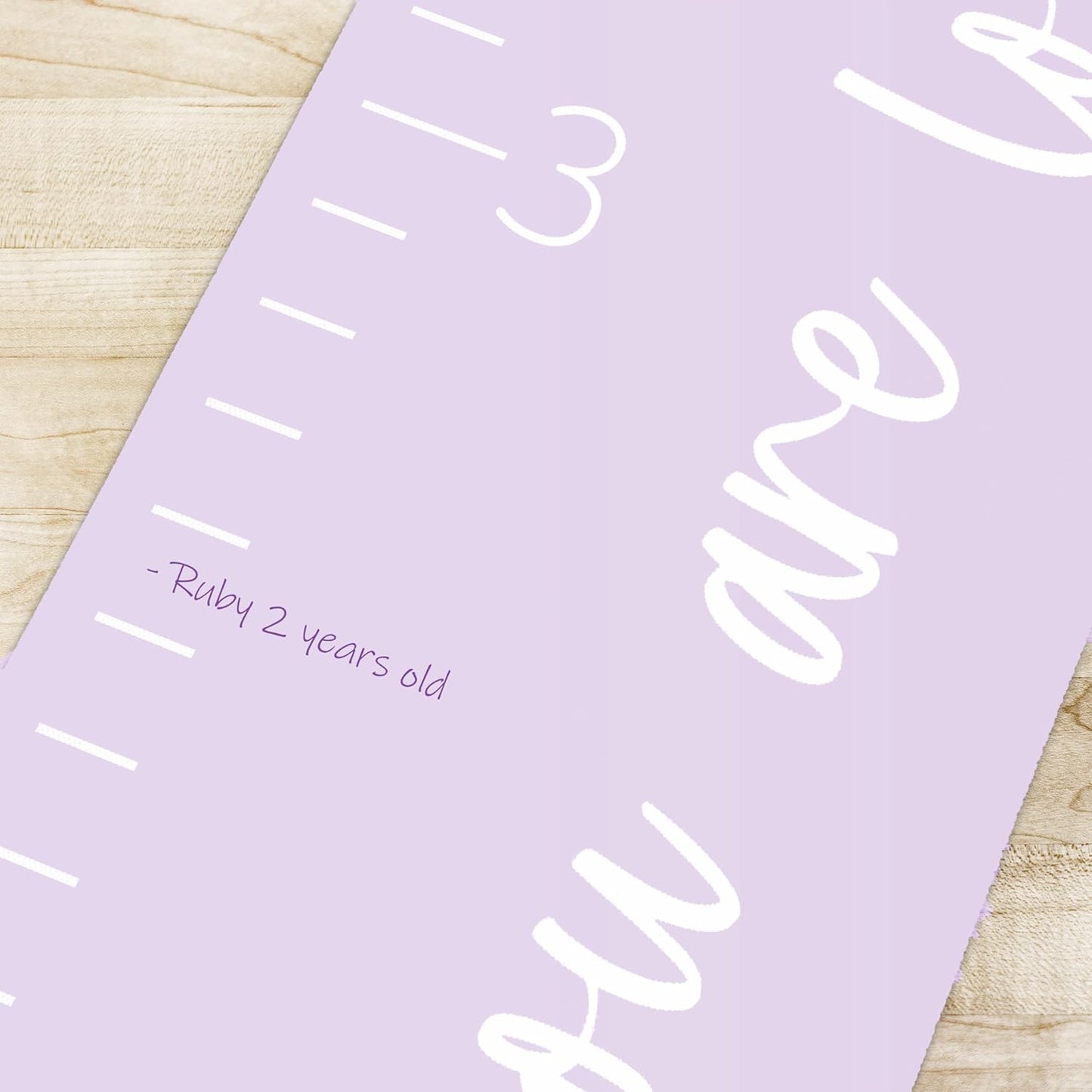 Morxy Canvas Growth Chart for Kids - Unisex Kids Room Wall Decor - Measuring Height Chart- Wall Tape with Height Chart for Kids (Canvas, Loved Beyond Measure - Purple)