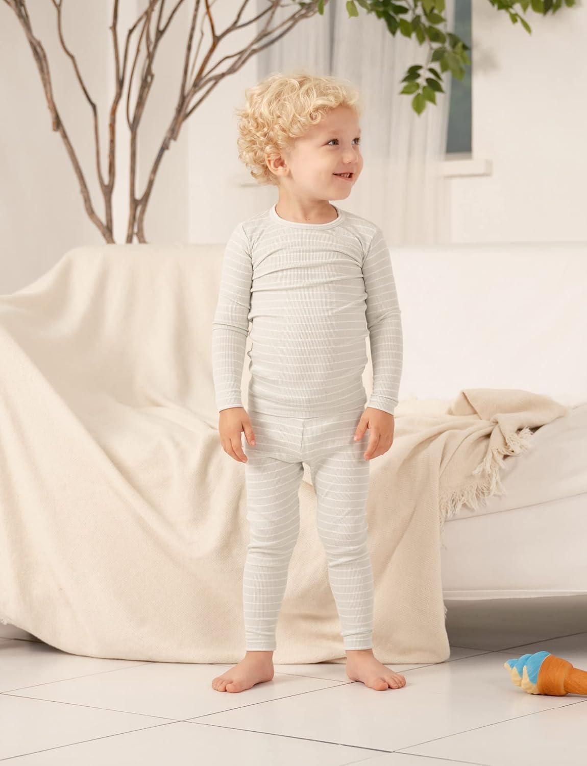 AVAUMA Stripe Pattern Baby Boys Girls Pajama Set Kids Toddler Snug fit Ribbed Sleepwear pjs for Daily Life Style