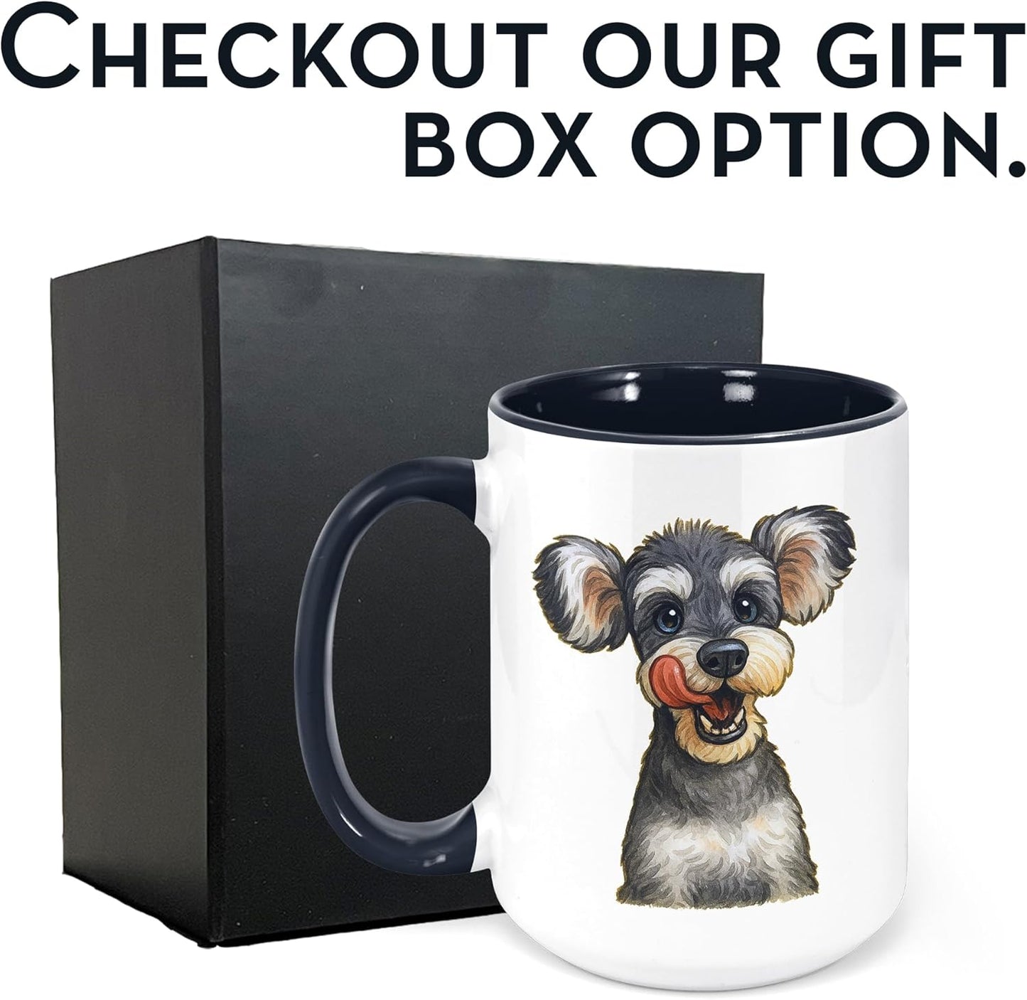 Personalized Coffee Mug, Custom Photo Caricature Gift, Funny Customized Coffee Gift for Men & Women, Custom Mugs with Pictures, Black 15oz Father's Day Mug