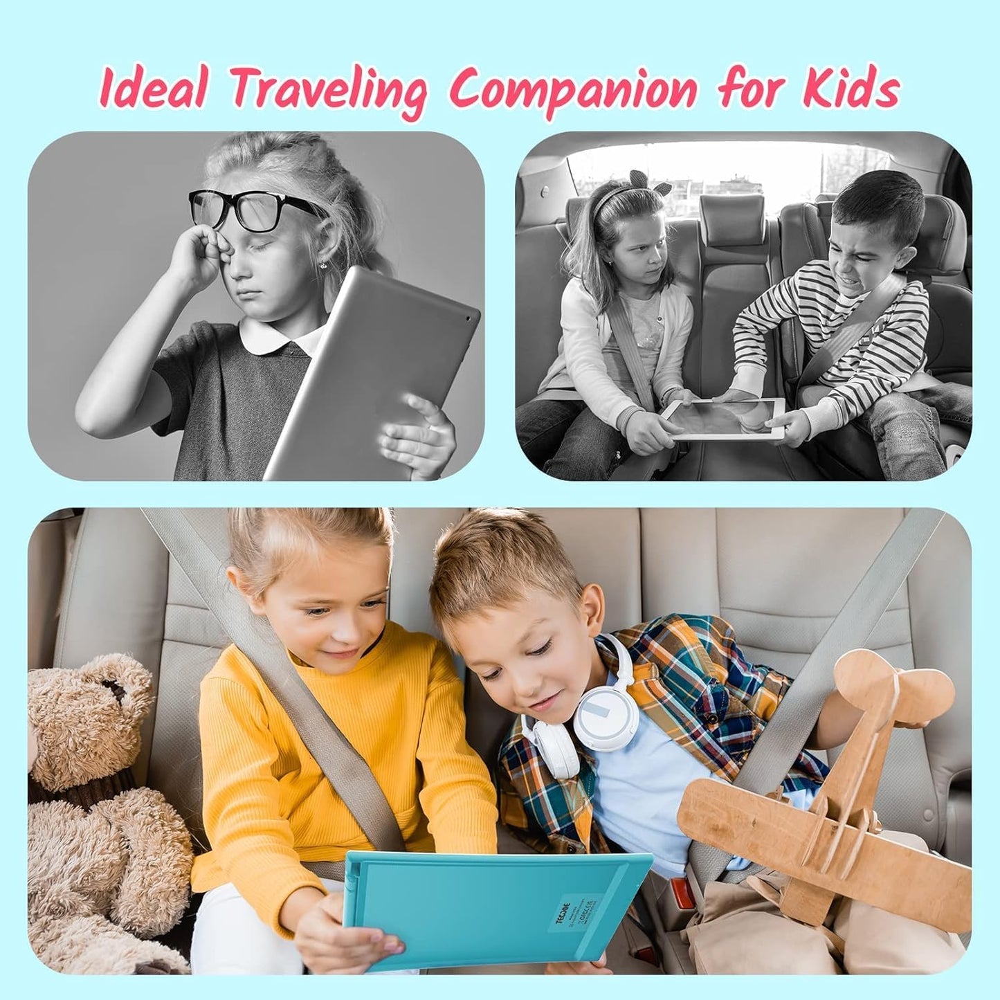 TECJOE 2 Pack LCD Writing Tablet, 10 Inch Colorful Doodle Board Drawing Tablet for Kids, Kids Travel Learning Toys Christmas Birthday Gifts for 3 4 5 6 Year Old Boys and Girls Toddlers