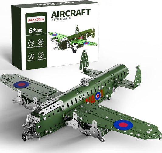 Lucky Doug STEM Building Projects Model Airplane Set - 389 Pieces STEM Project Building Toys for Kids Ages 8-12, Assembly Science Kit Educational Army Toys Gift for Kids Boys 8 9 10 11 12-16 Years Old