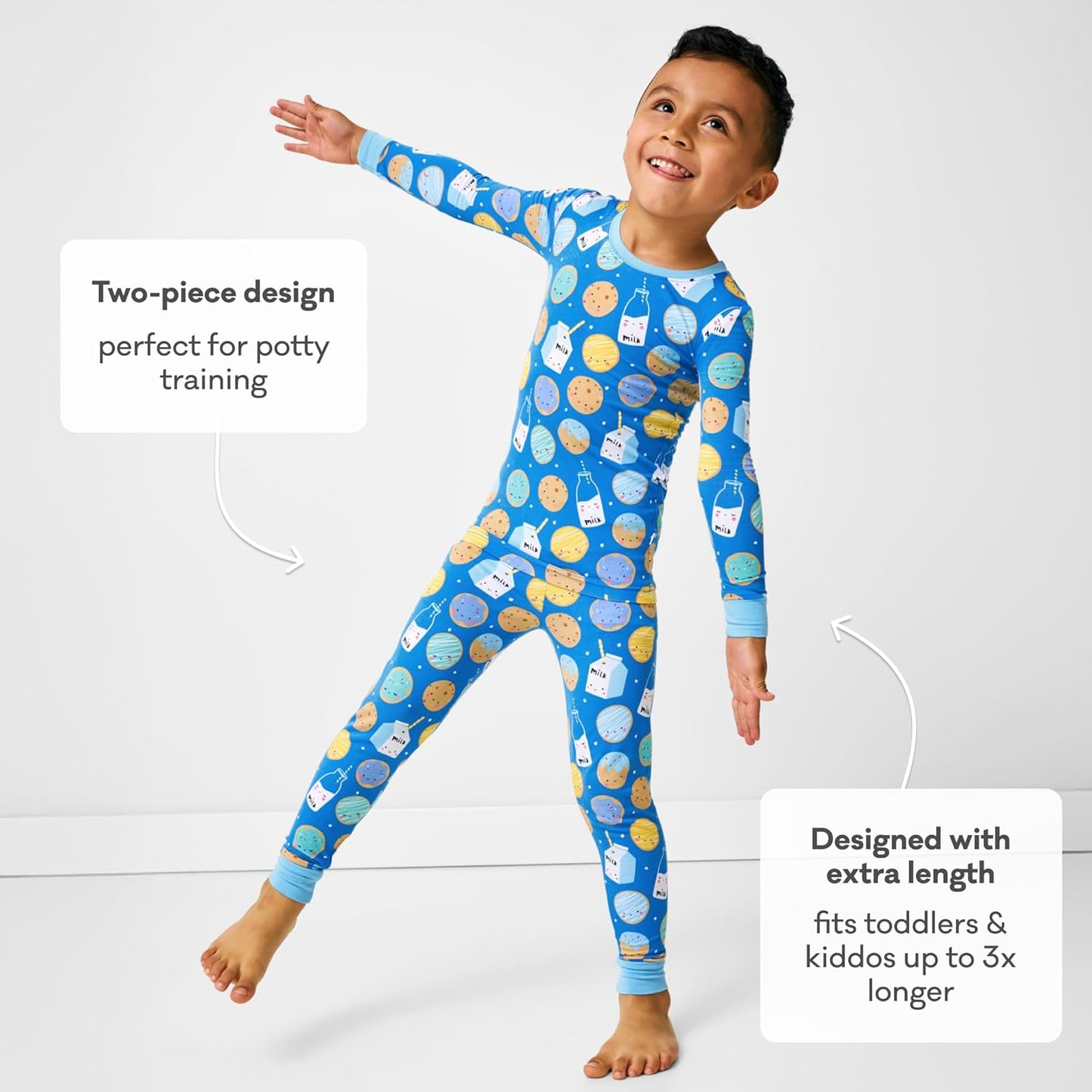Little Sleepies Two-Piece Pajama Set for Boys & Girls, Soft Viscose from Bamboo Toddler Pajamas for Kids, Family Matching PJs