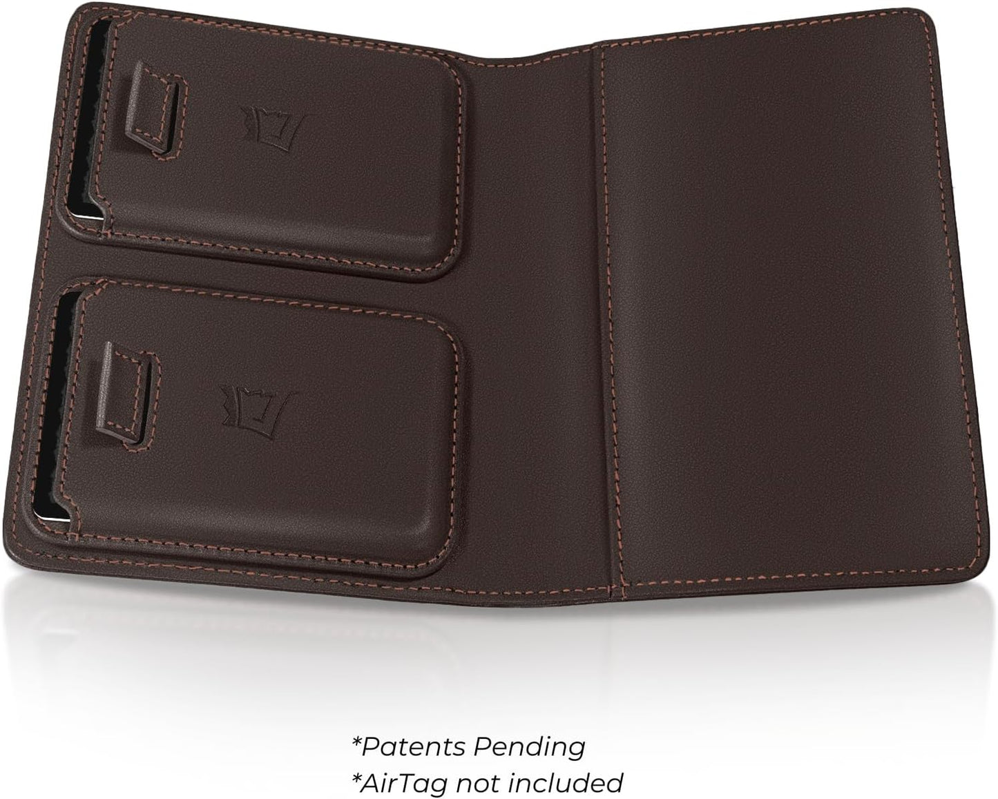 Kings Loot Passport Holder Wallet | RFID Blocking Leather Travel Wallet with Built-in Airtag Holder | Holds 1-6 Cards & Passport | Easy Pull Tab | Travel Wallets (Truffle)