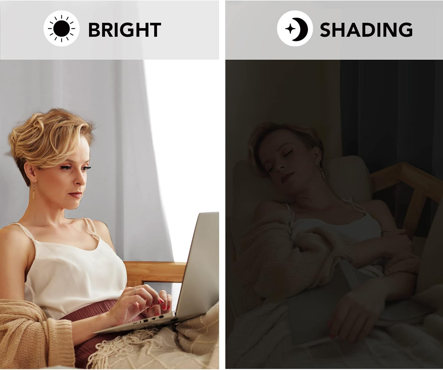 Deconovo Blackout Curtains, Room Darkening Thermal Insulated Window Drapes, Noise Reducing, Grommet Top, 2 Panels 42W x 84L Inch Machine Washable for Bedroom Living Room Nursery Greyish White