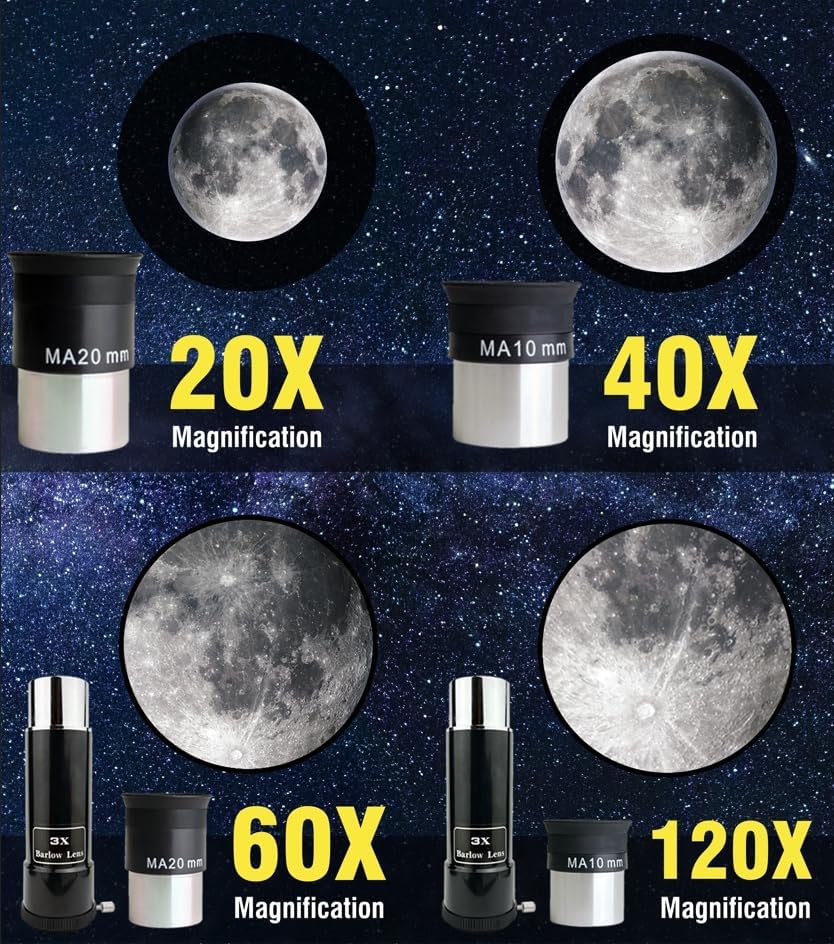 SpectrumOI Telescope for Kids & Adults - Astronomy Gift, 70mm Aperture Refractor with Carry Bag & Phone Holder