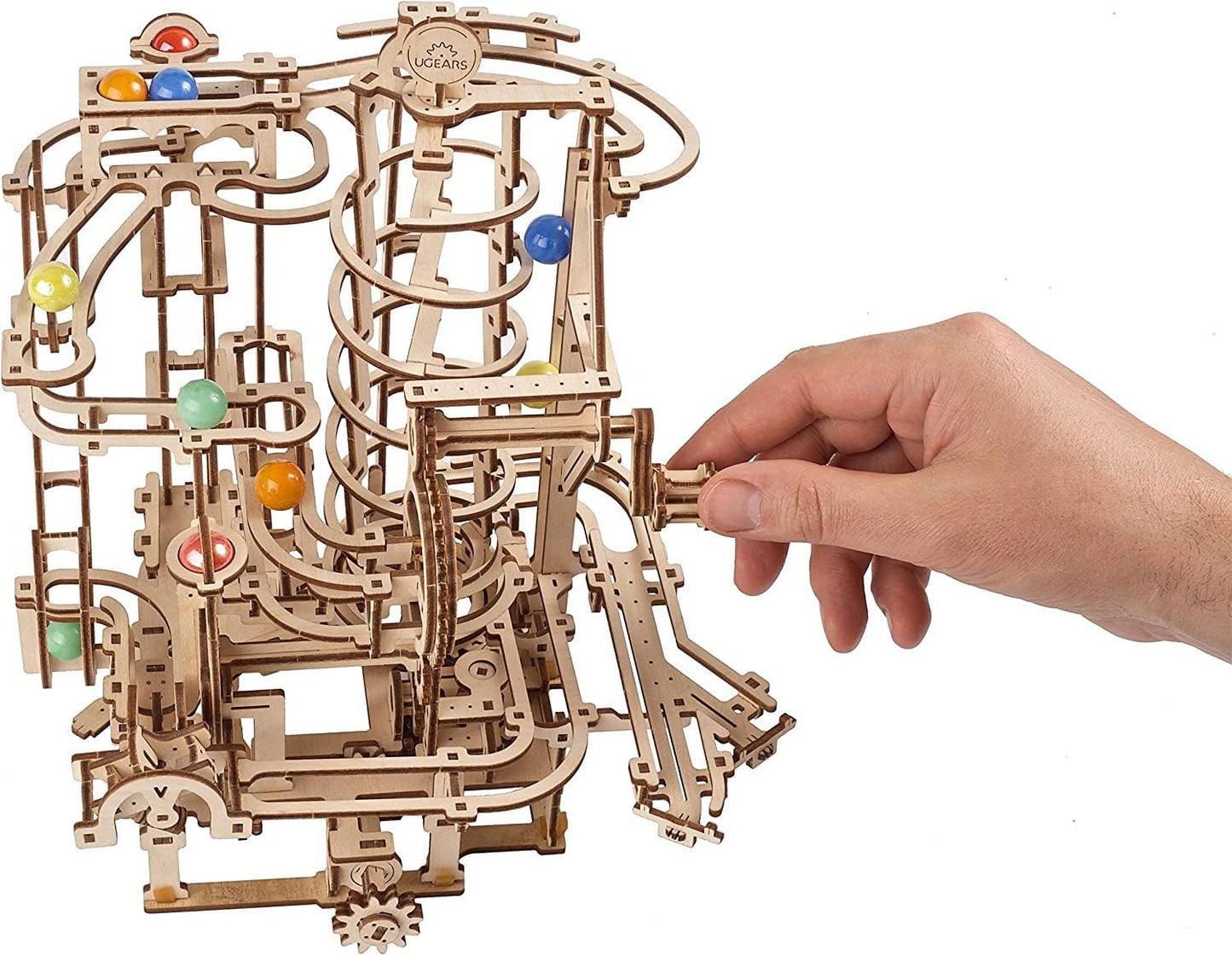 UGEARS Wooden 3D Puzzles for Adults - Wooden Marble Run Spiral Hoist Models for Adults to Build - Advanced Wooden 3D Puzzle Kit - Mechanical Model Wooden Puzzles for Hobbyists - 266 Pcs
