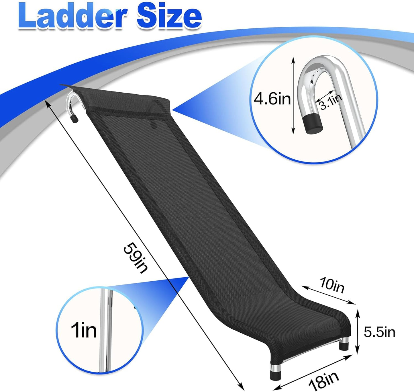 Universal Trampoline Ladder Slide kit, 3 Steps Wide Step for Trampoline, Trampoline Accessories Slide with Buffer Section for Children Kids