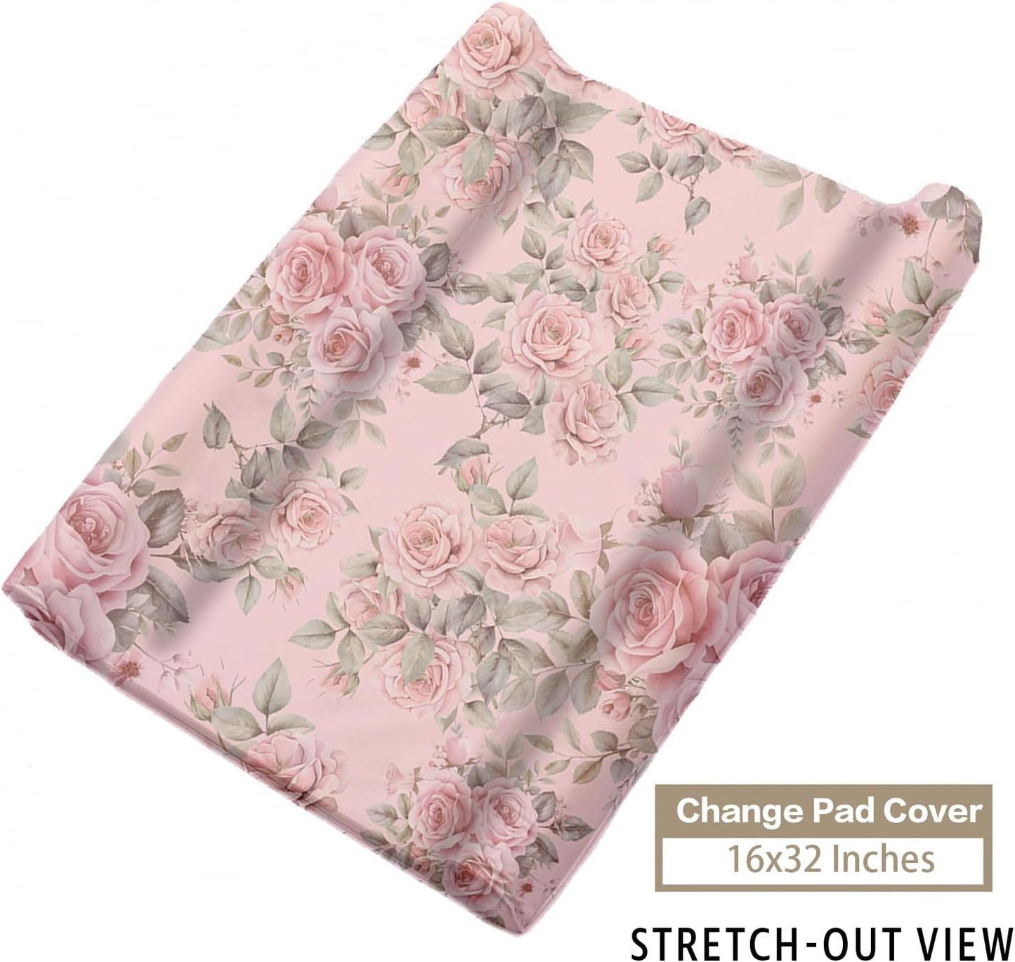 Custom Name Crib Bedding Set - Horse & Cow Pattern, Personalized Floral Nursery Bedding 3-Piece Set– Soft Blanket, Fitted Sheet, Changing Pad Cover – for Newborns Girls Nursery Gifts