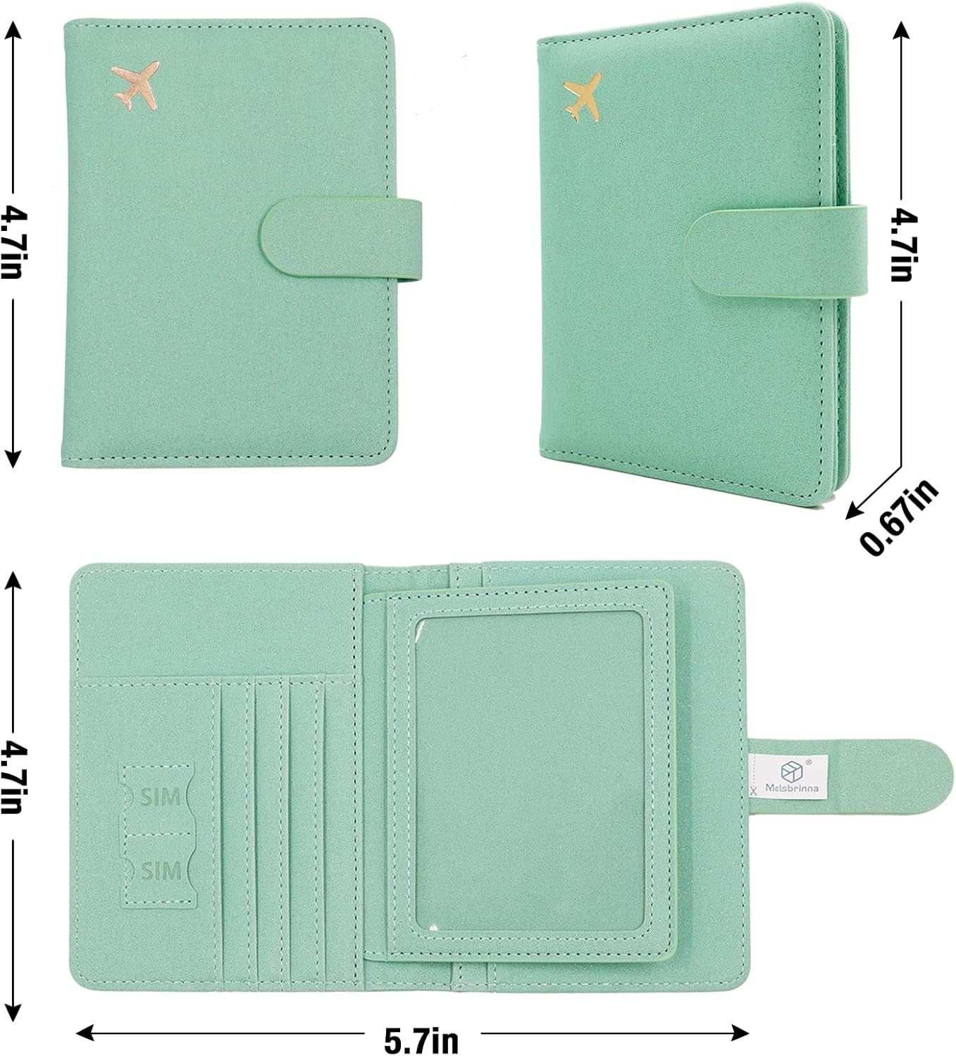 Melsbrinna Rfid Passport Holder for Travel women/Men, Cute Passport Wallet Rfid Blocking Card Slots, Rfid Passport Cover/CaseTravel Wallet, Passport Book Holder (1, Green4)