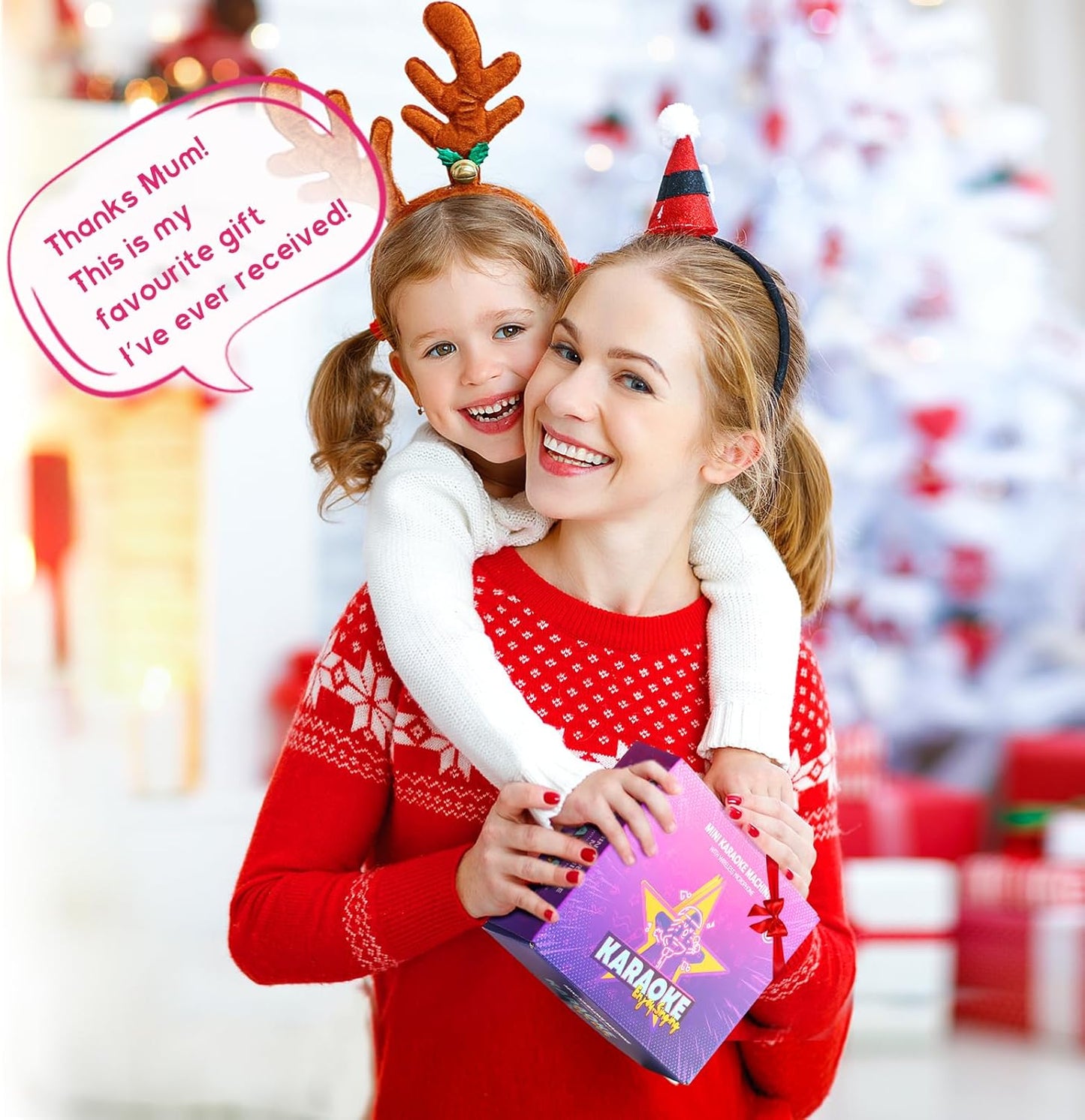 YLL Mini Karaoke Machine for Kids Toys, Portable Bluetooth Speaker with 2 Wireless Microphones, Birthday Gifts for Girls 3, 4, 5, 6, 7, 8, 9, 10, 11, 12+ Years Old Toddler Teens (Hotpink)