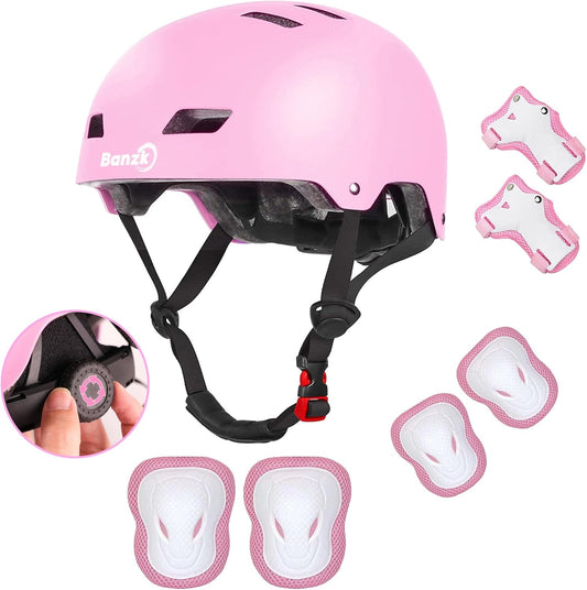 Adjustable Kids Bike Helmet with Knee Pads Elbow Pads Wrist Guards for Age 3-5-8-14+ Youth/Teens,Ventilation Multi-Sport Scooter Roller Skate Rollerblading Skateboarding Climbing Cycling