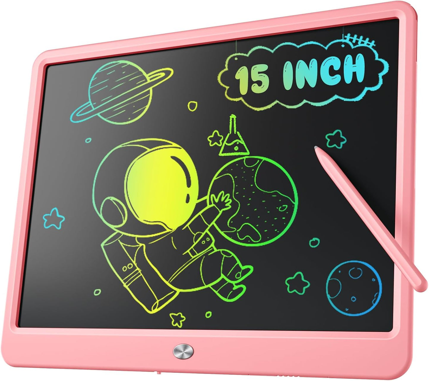 LCD Writing Tablet for Kids, 15 Inch Large Screen Doodle Board Toddler Toys, Drawing Writing Board Tablet, Office Message Notes Board Birthday Gift for 3-12+ Year Old Girls Boys Toys, Pink