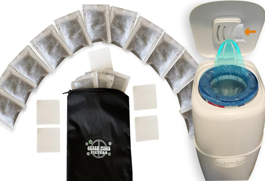 Green Piece® Pack of All Natural Baby Diaper Pail Deodorizer Activated Charcoal Air Purifier (15 Pack of Carbon Filters)