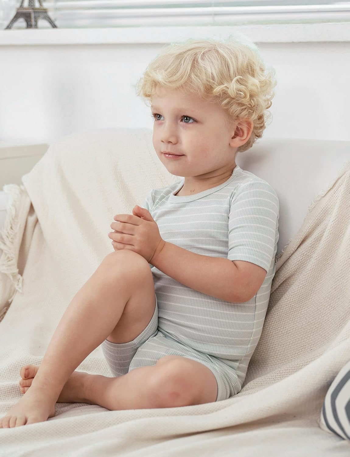 AVAUMA Stripe Pattern Baby Boys Girls Pajama Set Kids Toddler Snug fit Ribbed Sleepwear pjs for Daily Life Style