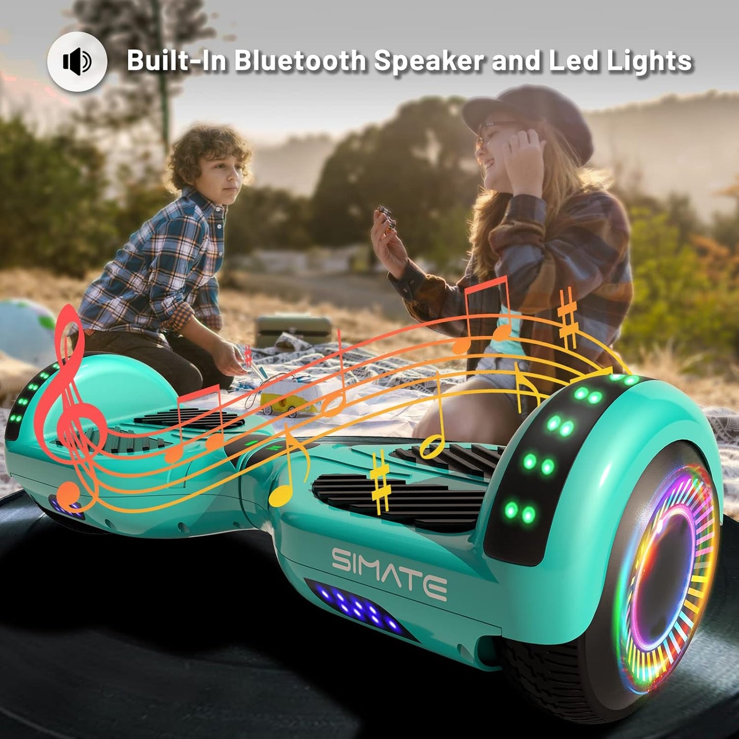 Scooter, Bluetooth & Corlorful LED Lights, Gifts for Kids & Adults & Girls & Boys, for All Ages