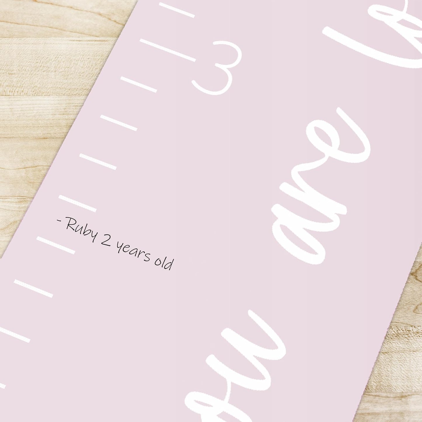 Morxy Canvas Growth Chart for Kids - Unisex Room Wall Decor - Measuring Height Wall Tape (Loved Beyond Measure- Pink)