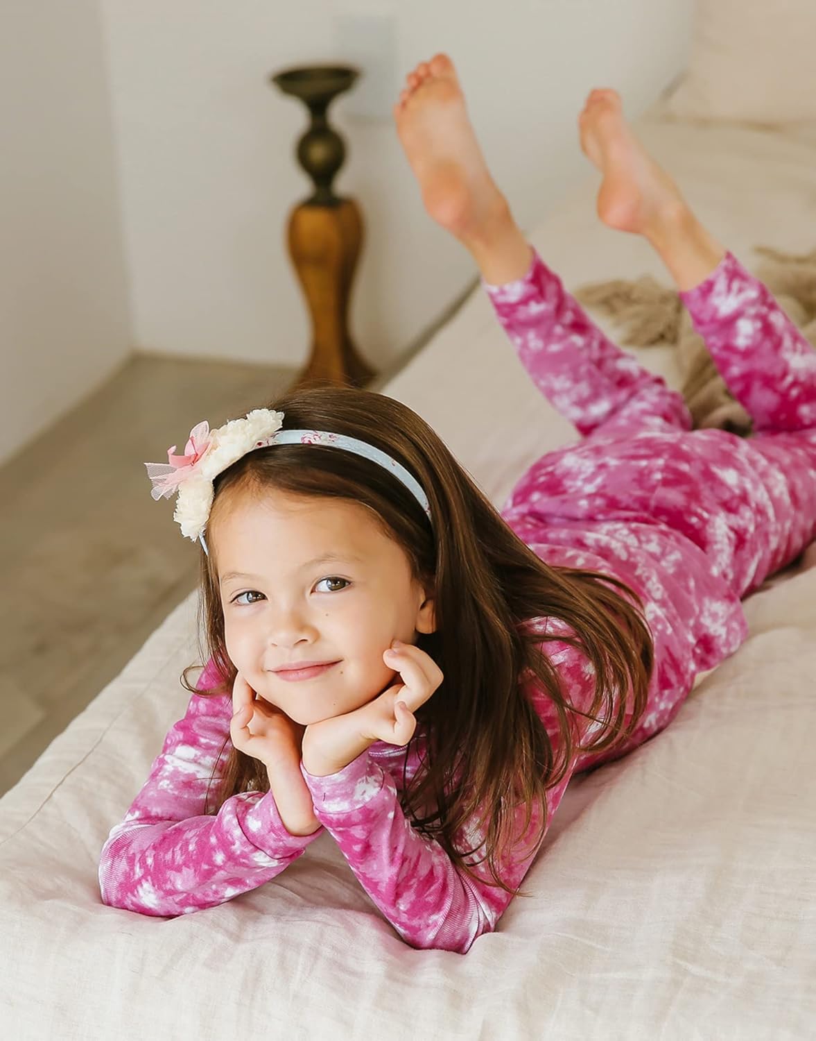 VAENAIT BABY 12M-12Y Toddler Kids Boys Girls 100% Cotton Marbling Tiedye Sung Fit Sleepwear Pajamas 2pcs Pjs Set