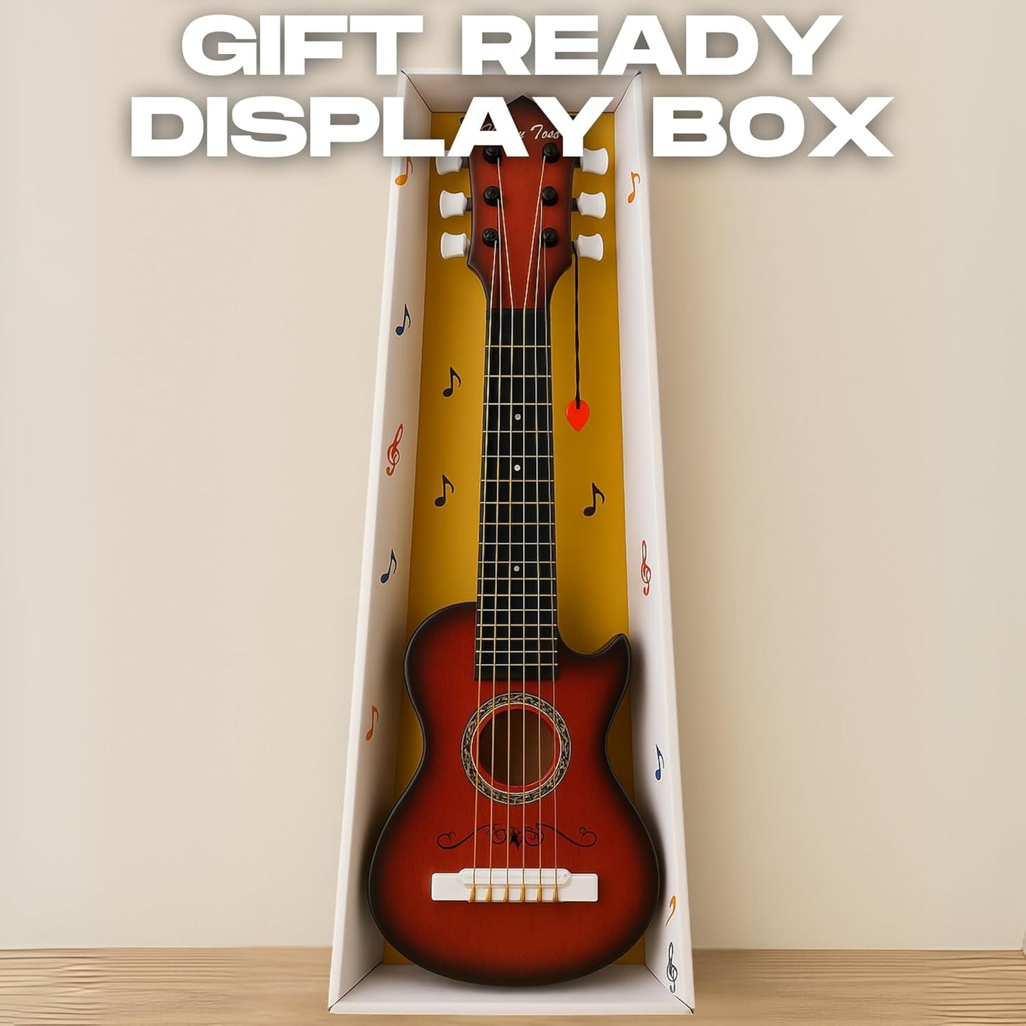 23" Acoustic Guitar, Kids 6 String Toy Guitar - Realistic Steel Strings - Beginner Practice First Musical Instrument for Children, Toddlers (Mahogany)