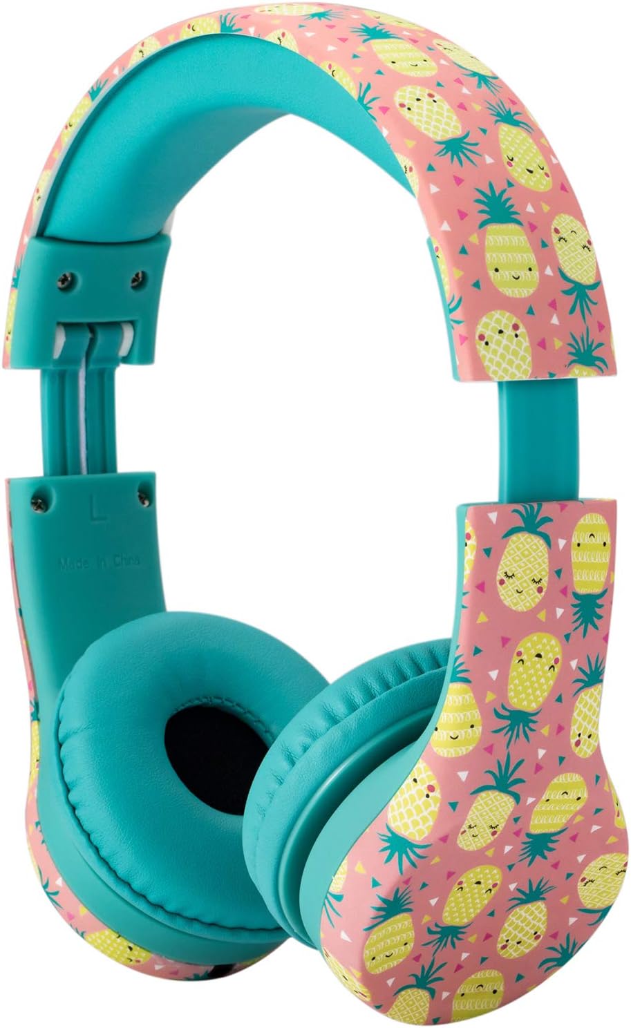 Snug Play+ Kids Headphones – Volume Limited 93dB for Safe Listening – Foldable, Durable Headphones for Toddlers, Boys & Girls – Tangle-Free Cord – Ideal for Travel, School, Tablets - Pineapples
