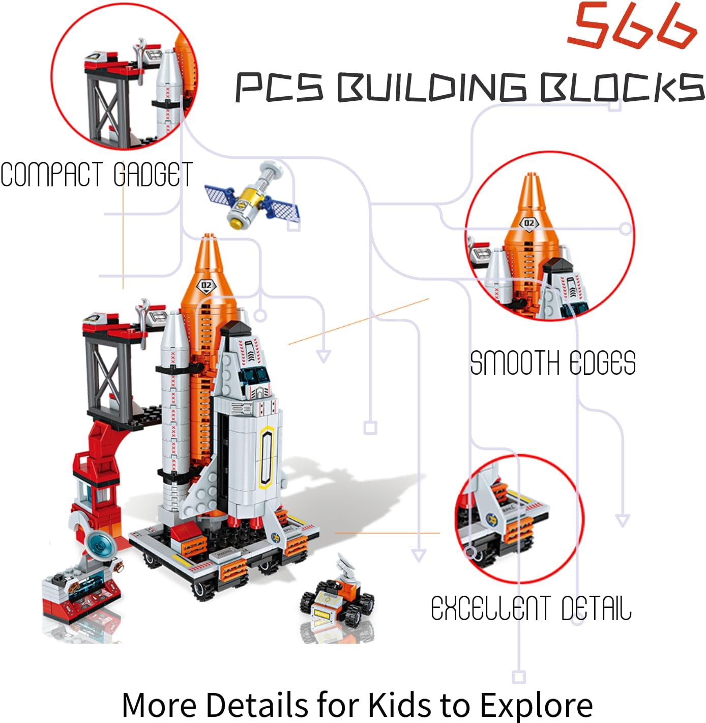 Space Rocket Stem Project Toy for Boy Age 7 8 9 10 11 12 13 Building Block for Kid Age 8-12 Science Kits for Kids Age 8-14 Christmas Birthday Gift for Boys Girls 7-13