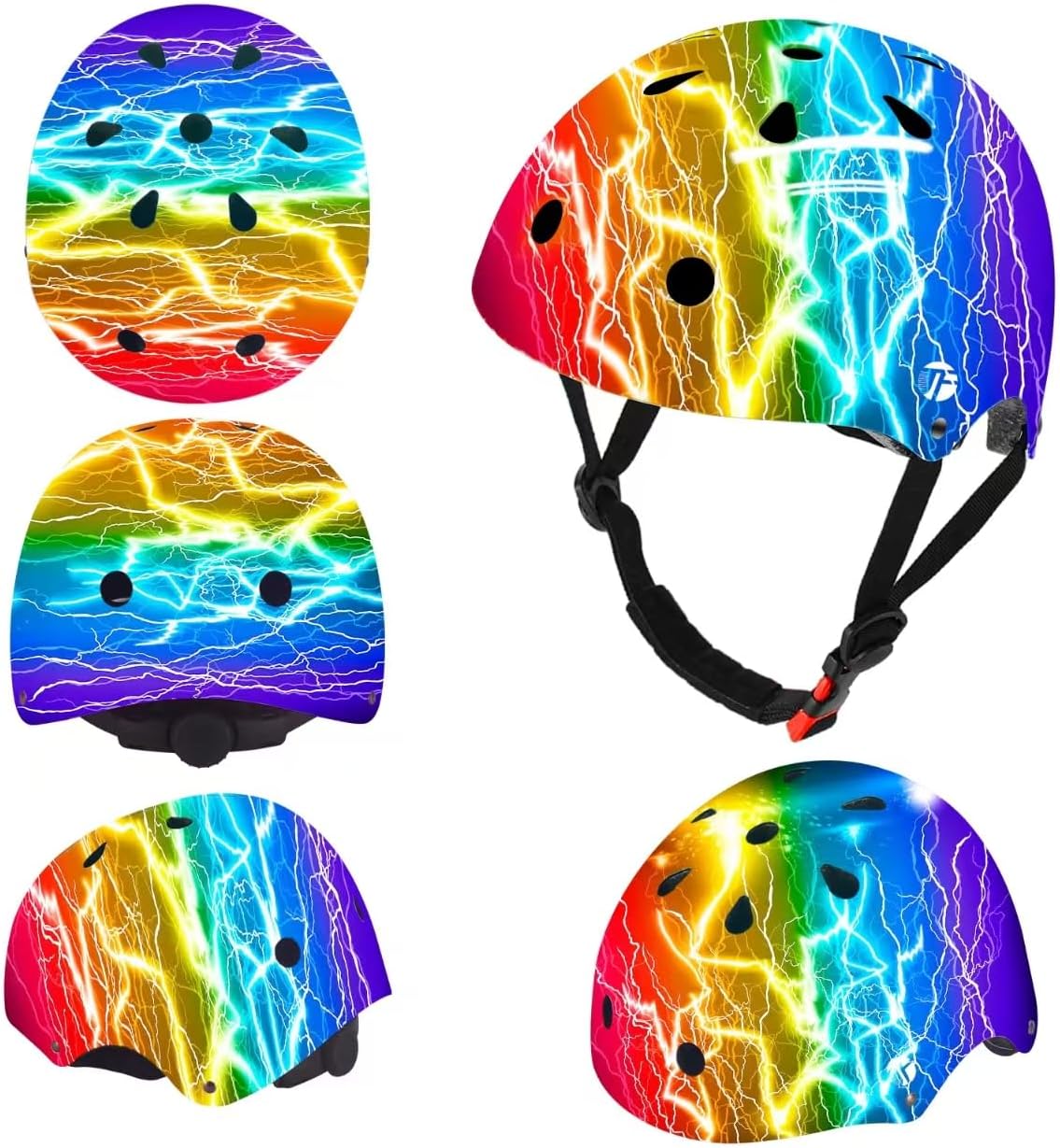 Adjustable Color Gradient Skateboard Helmet for 3-5-8-14+Ages【Toddler Kids Youth Adult】 Girls Boys Woman.Bike Helmet for Multi-Sports Cycling Bicycle Scooter Inline Roller Skate Rollerblading