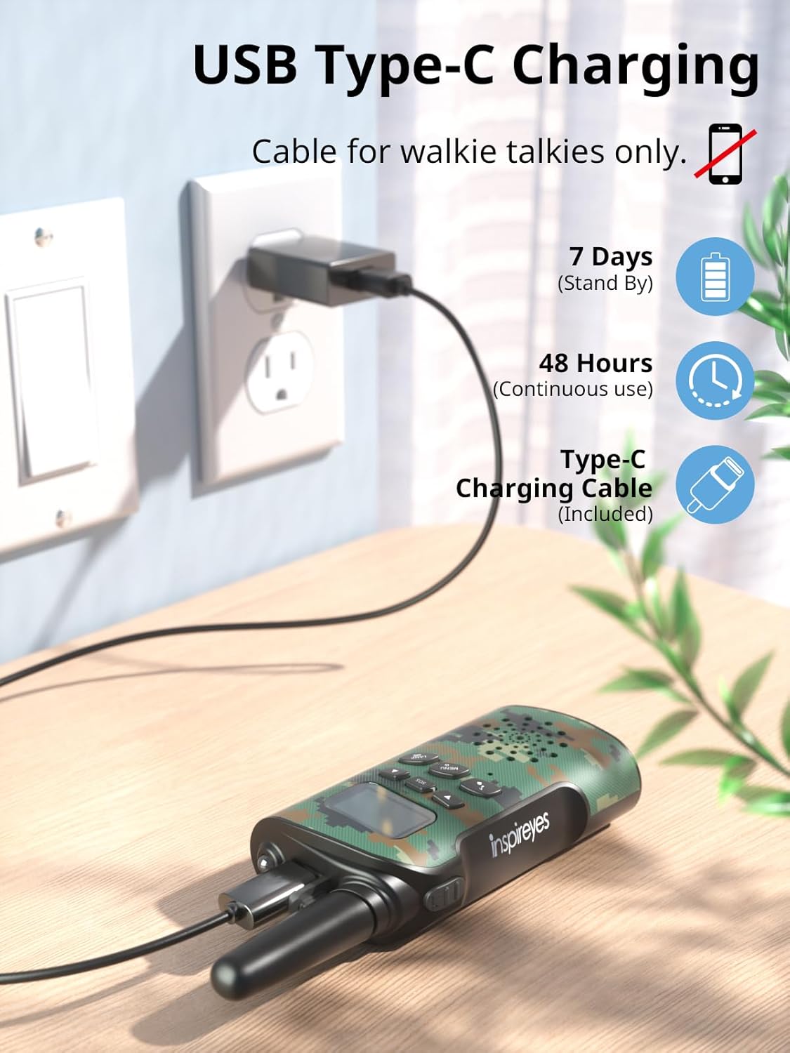 Walkie Talkies for Kids Rechargeable,Toys for Boys and Girls Ages 3-12, 2 Pack Long Range 2-Way Radios, Birthday Gifts,Christmas Stockings, Outdoor Play, Family Games, Hiking Camping Gear