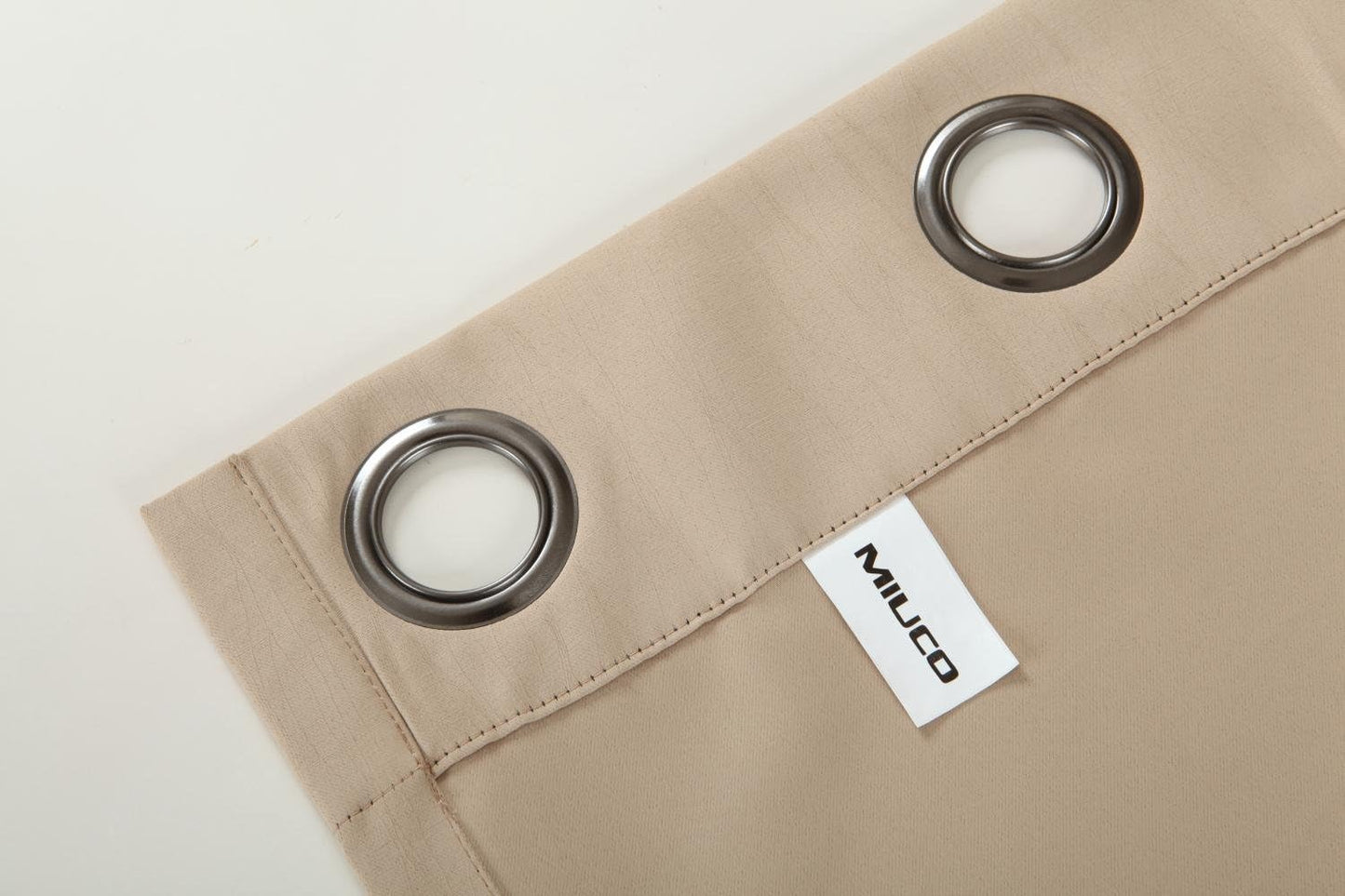 MIUCO Blackout Curtains Room Darkening Curtains Textured Grommet Window Curtains for Bedroom 2 Panels 52x63 Inch Long Taupe