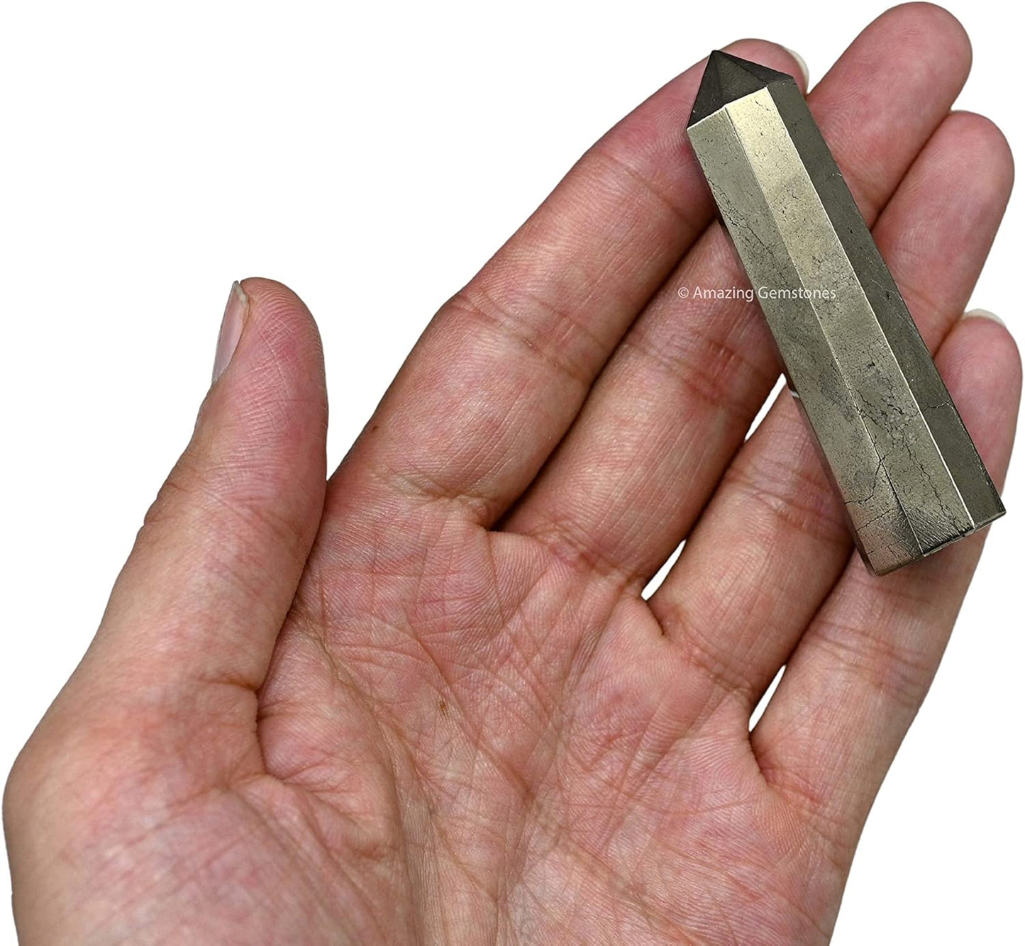 Amazing Gemstone Pyrite Crystal Towers - Natural Healing Crystal Point Obelisk for Reiki Healing and Crystal Grid (2 Inch to 3 Inch)