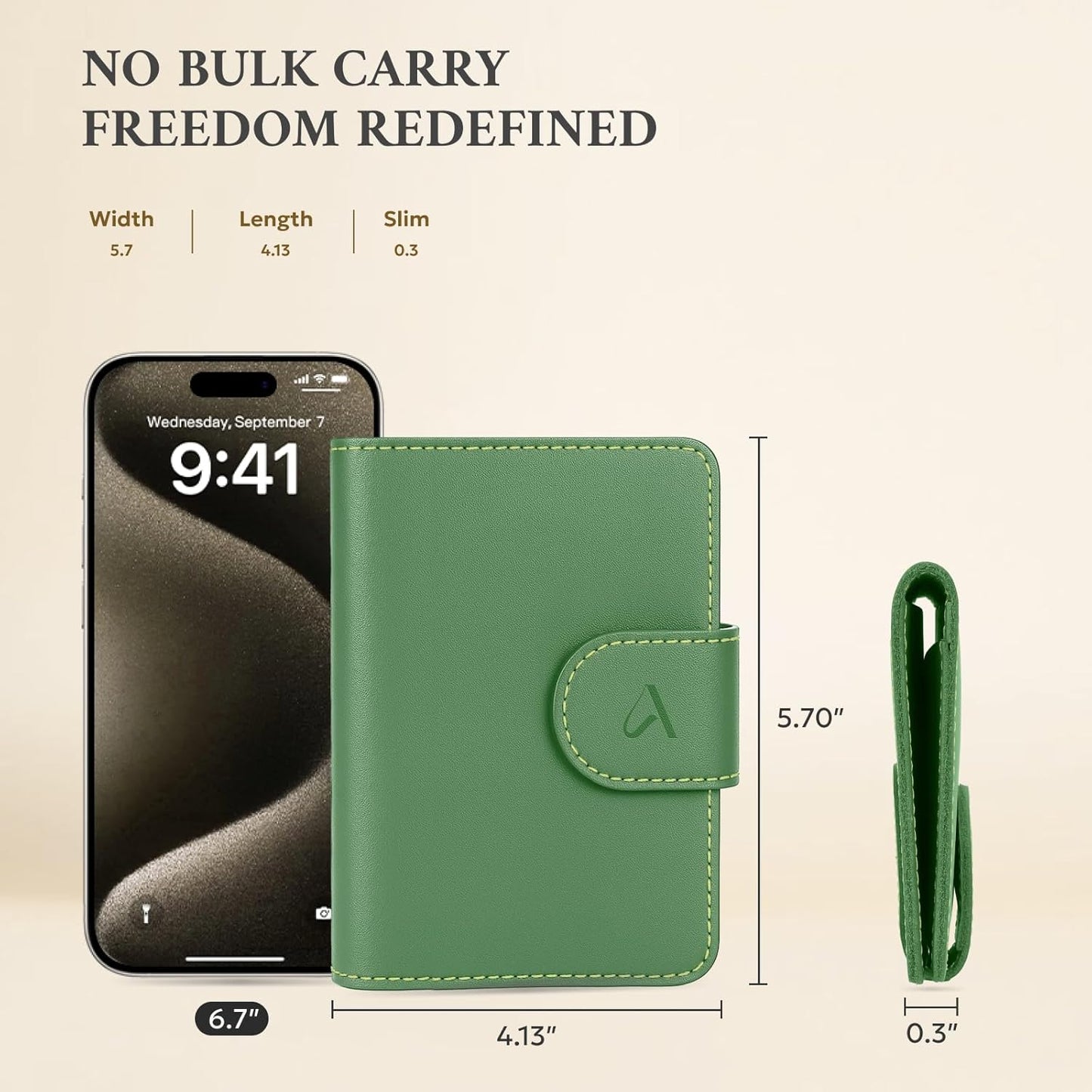 ALLIVE Rfid Passport Holder for Travel, Women, Rfid Passport Cover Wallet, Genuine Leather Passport Holder for Travel with AirTag Hidden, Airport Essentials, Travel Gifts (Avocado Green)