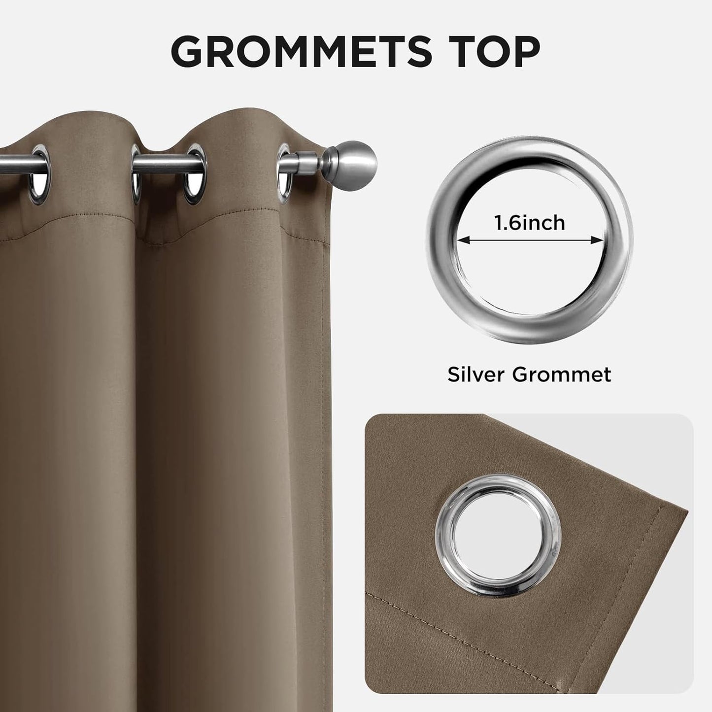 Joydeco Blackout Curtains 84 Inch Length 2 Panels Set, Thermal Insulated Long Drapes 2 Burg, Room Darkening Grommet Curtains for Living Room Bedroom Window