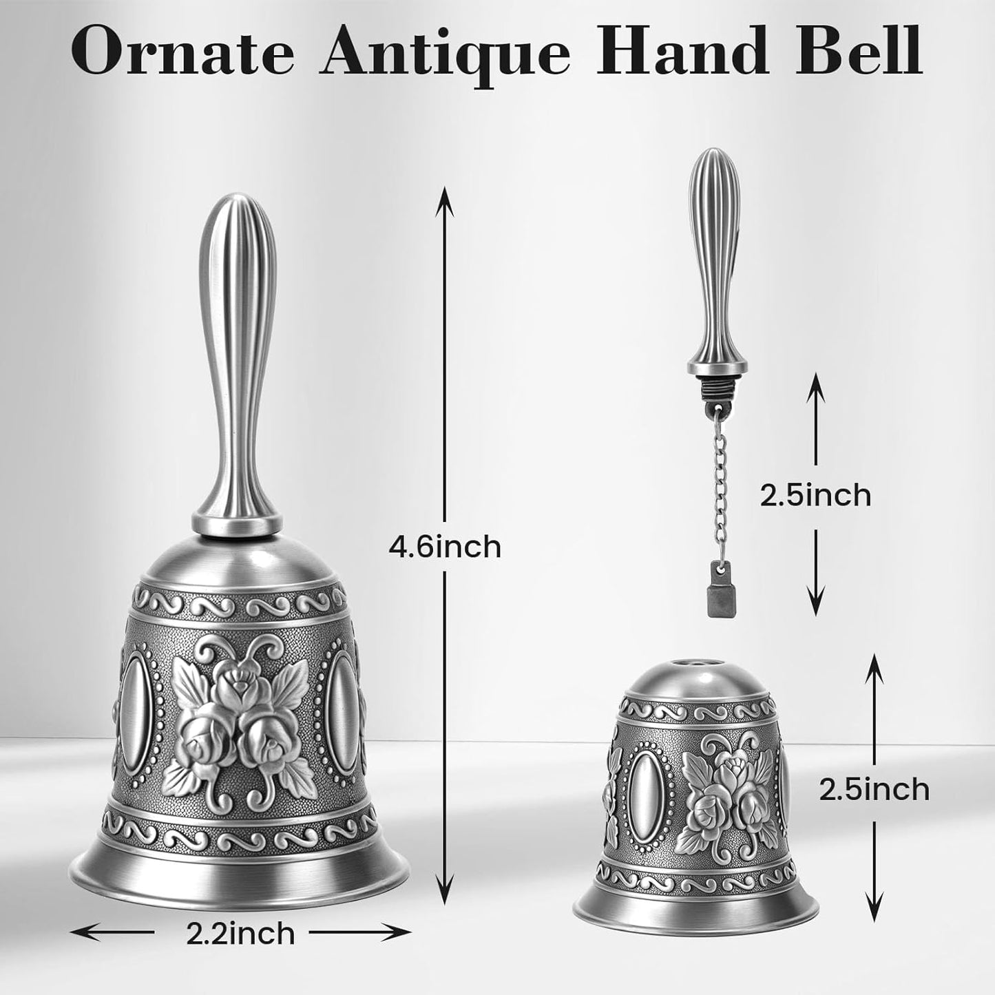 DomeStar Silver Hand Bell Call Bell Brass Wedding Bells