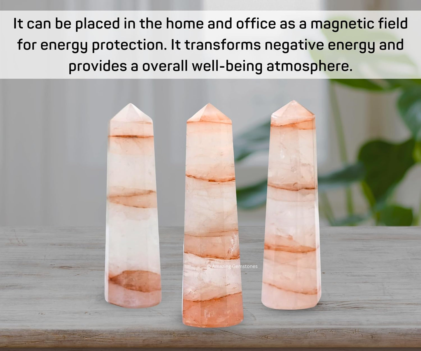 Amazing Gemstone Red Hematoid Quartz Crystal Towers - Natural Healing Crystal Point Obelisk for Reiki Healing and Crystal Grid (2 Inch to 3 Inch)