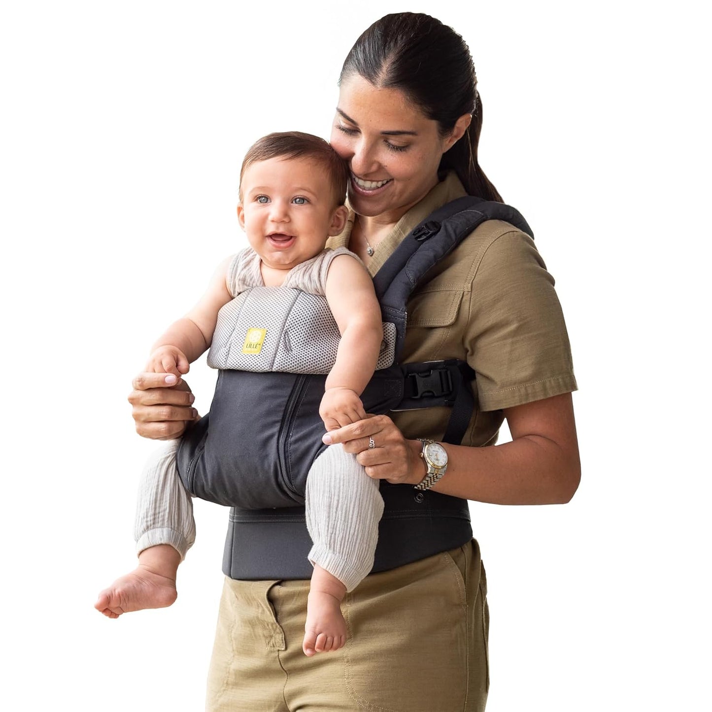 LÍLLÉbaby Complete All Seasons Ergonomic 6-in-1 Baby Carrier Infant to Toddler with Lumbar Support (7-45 Pounds), 360 Degree Baby Wearing & Multi-Position, Inward & Outward Facing (Charcoal & Silver)