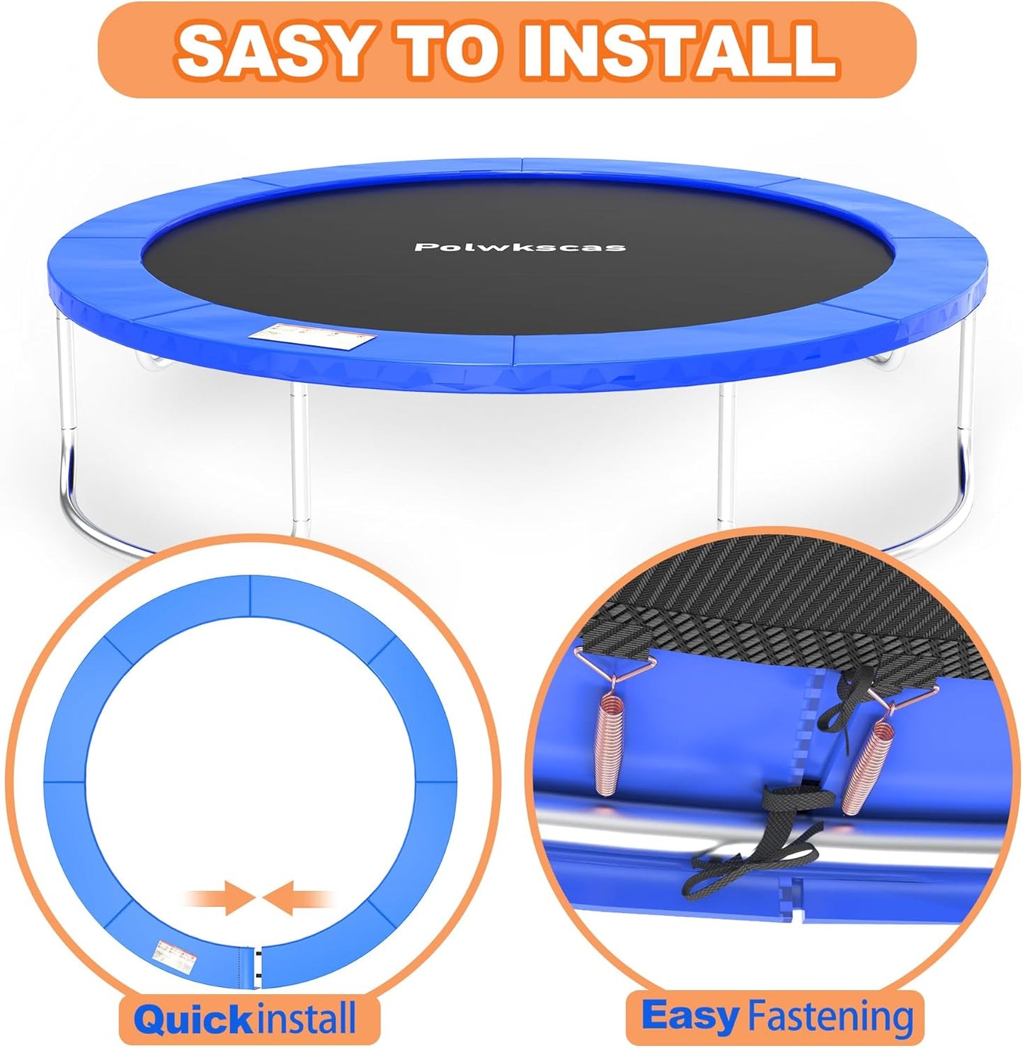 Trampoline Pad 10ft 12ft 14ft 15ft 16ft Trampoline Replacement Safety Pad, Waterproof and Tear-Resistant Safety Spring Cover Round Frame Pad, Trampoline Pad Replacement