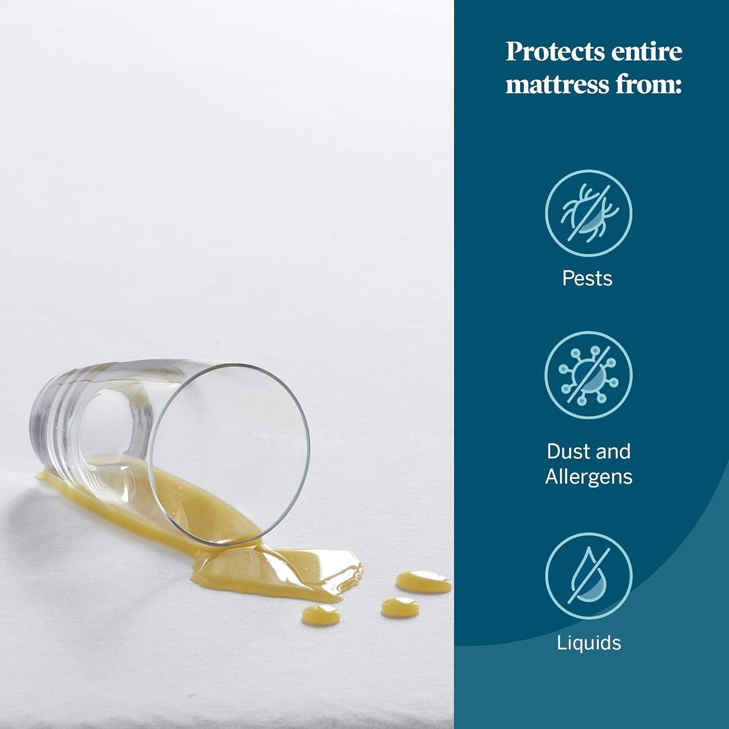 LUCID Premium Rayon from Bamboo Jersey Mattress Protector - Ultra Soft - Waterproof -White Twin