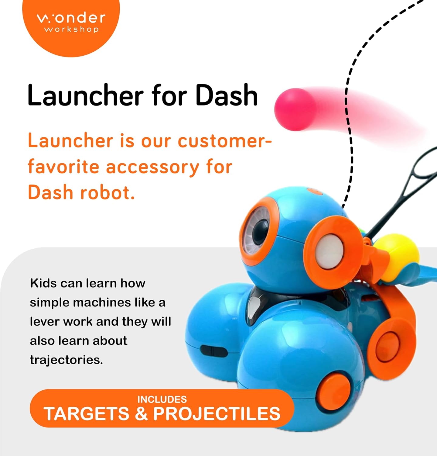 Dash Robot Wonder Pack – Coding Educational Bundle for Kids 6+ – Free STEM Apps with Instructional Videos - Launcher Toy, Sketch Kit Drawing, Gripper Building
