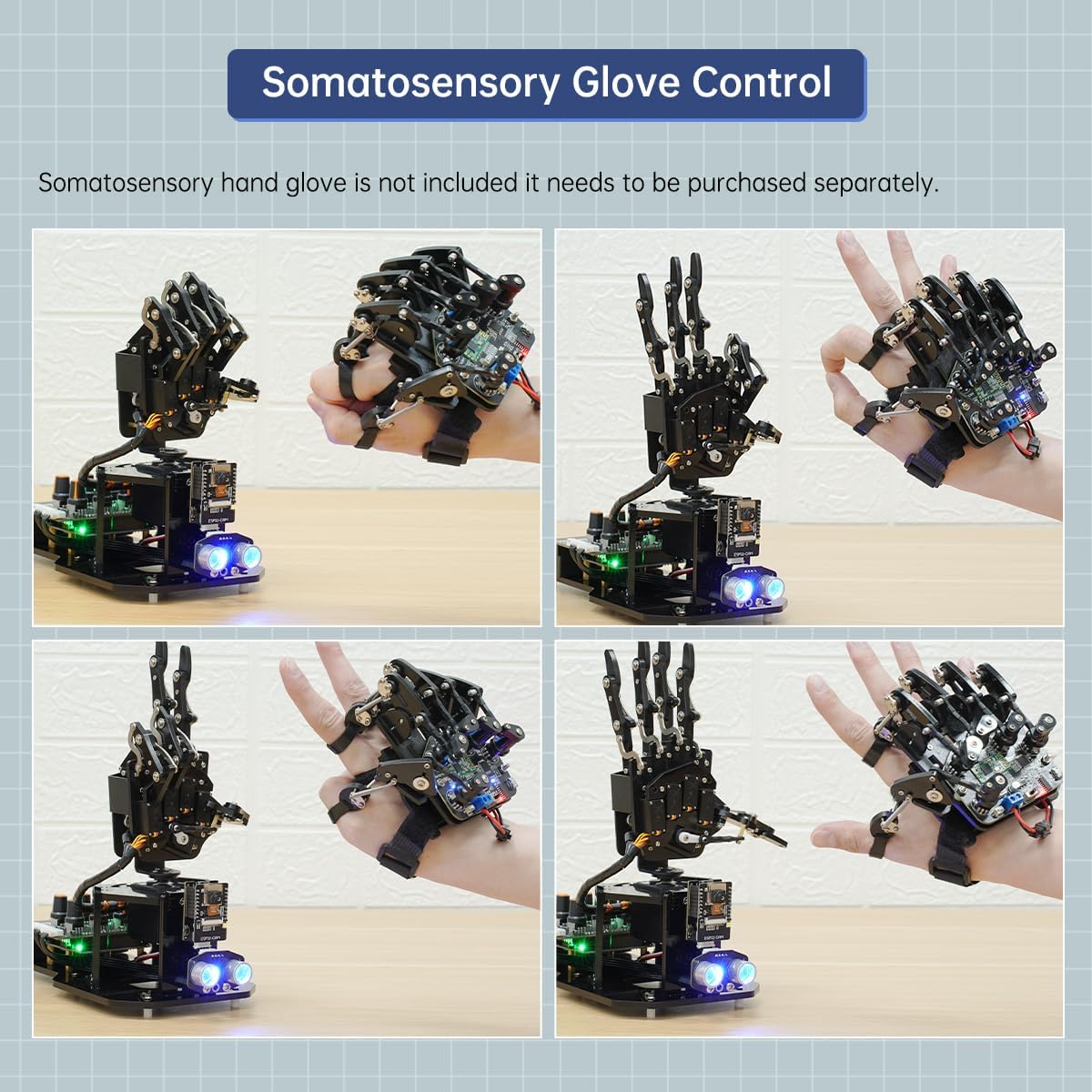 Robot Hand with Arduino Open Source AI Bionic Robotic Hand Five Fingers Solely Movement Mechanical Arm DIY Smart Robot & Engineering Kits, Science/Coding/Programming Set, Starter Kit