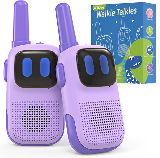 Outdoor Toys for Kids Ages 4-8, Kids Walkie Talkies 2 Pack 1000FT Long Distance with 2 Channels, Handheld Walky Talky for Children Interactive Toys Birthday Gifts for Girls Boys 5-7 Year Old