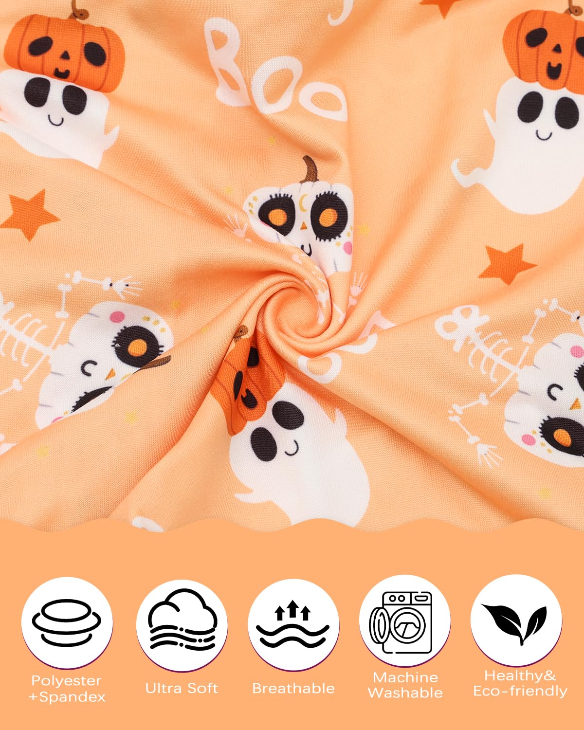 ALVABABY Toddler Pillowcases Stretchy Soft Kids Pillow Cover 2 Pack Fit 13"x 18" or 12"x16" Envelope for Girl Boy Sleepy Travel Halloween 2TPE35A