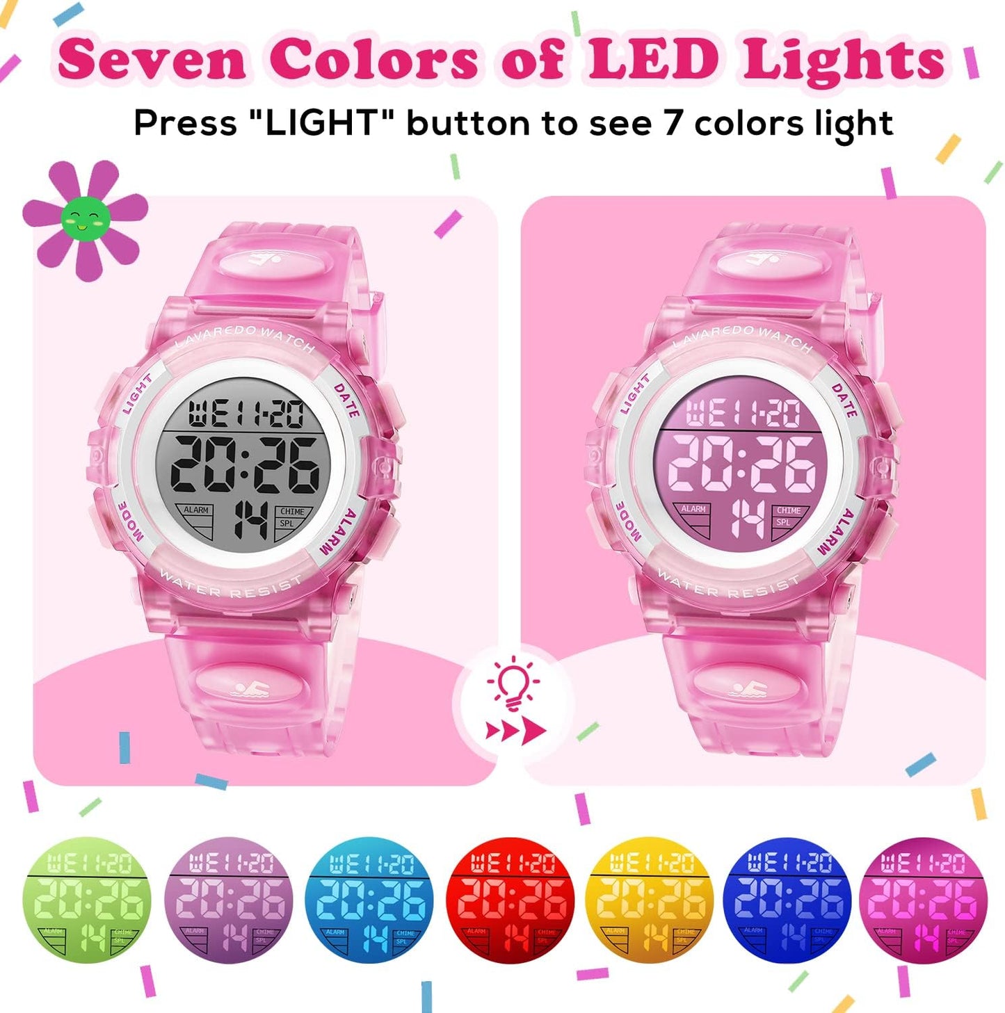 Kids Watch,Boys Watch for 3-15 Year Old Boys,Digital Sport Outdoor Multifunctional Chronograph LED 50 M Waterproof Alarm Calendar Analog Watch for Children with Silicone Band,Kids Gift