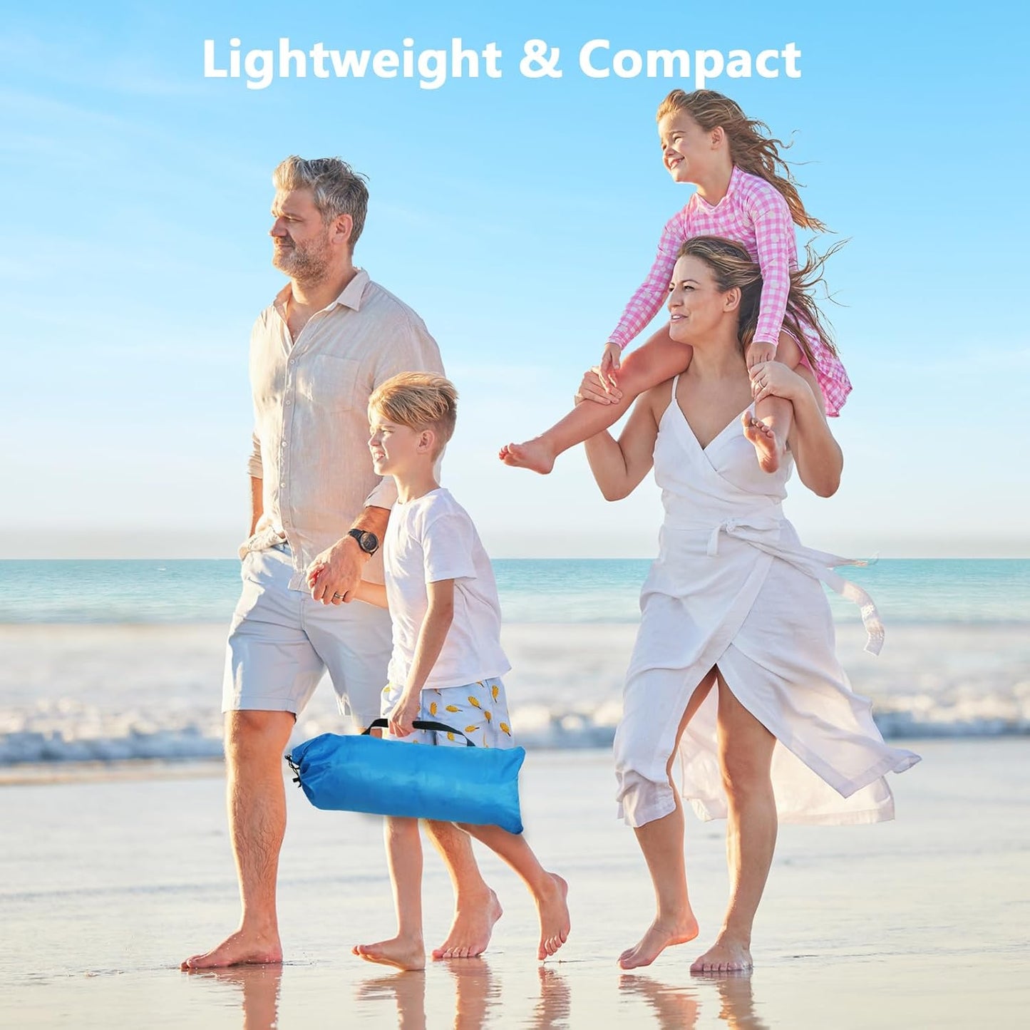 NXONE Beach Tent Sun Shade Shelter for 3/4/6 Person Person with UV Protection, Extended Floor, 3 Mesh Roll Up Windows & 8.0/8.5mm Fiberglass Rods丨Carry Bag Included